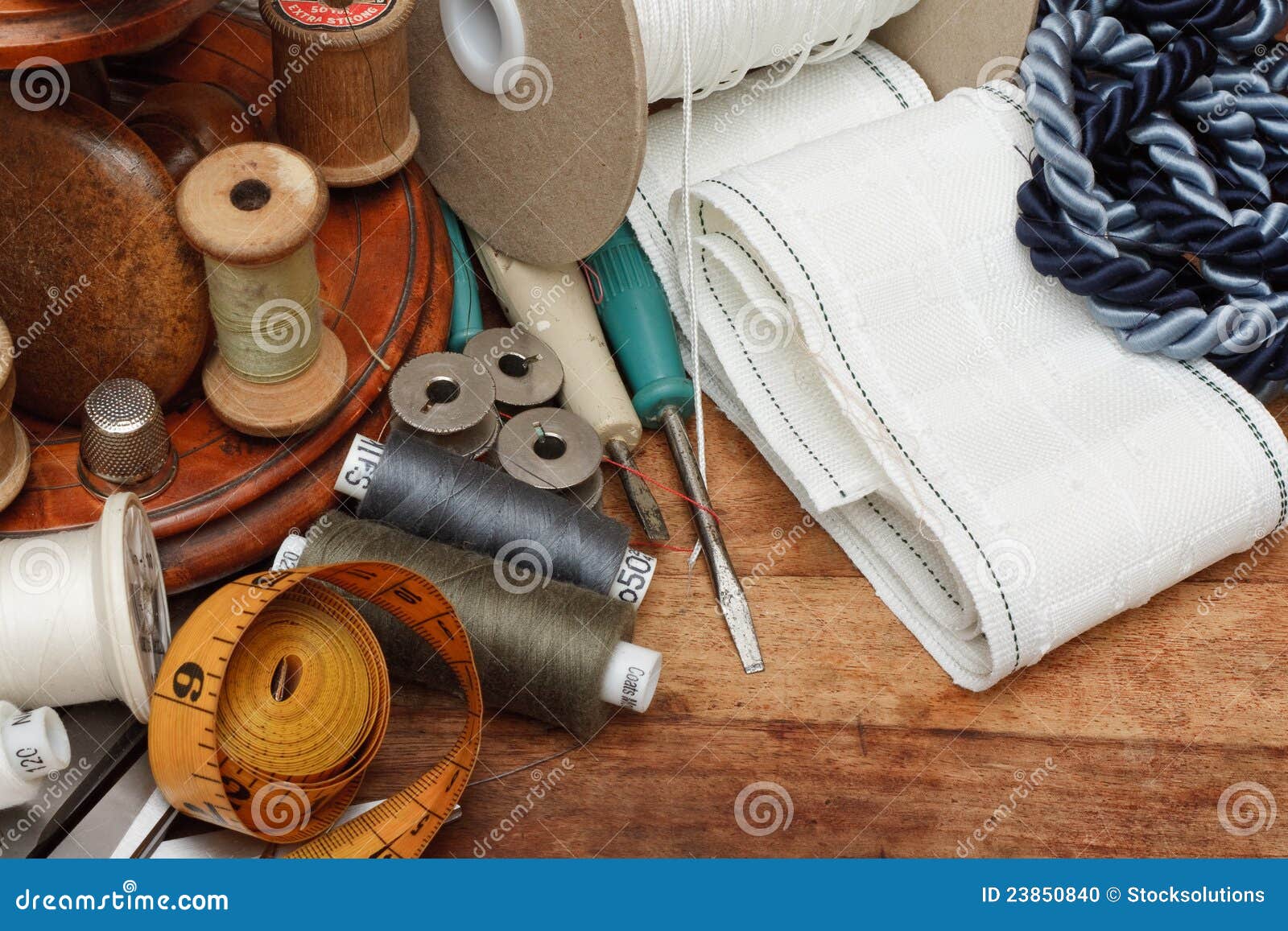 Sewing tools stock photo. Image of tape, piping, thimble - 23850840