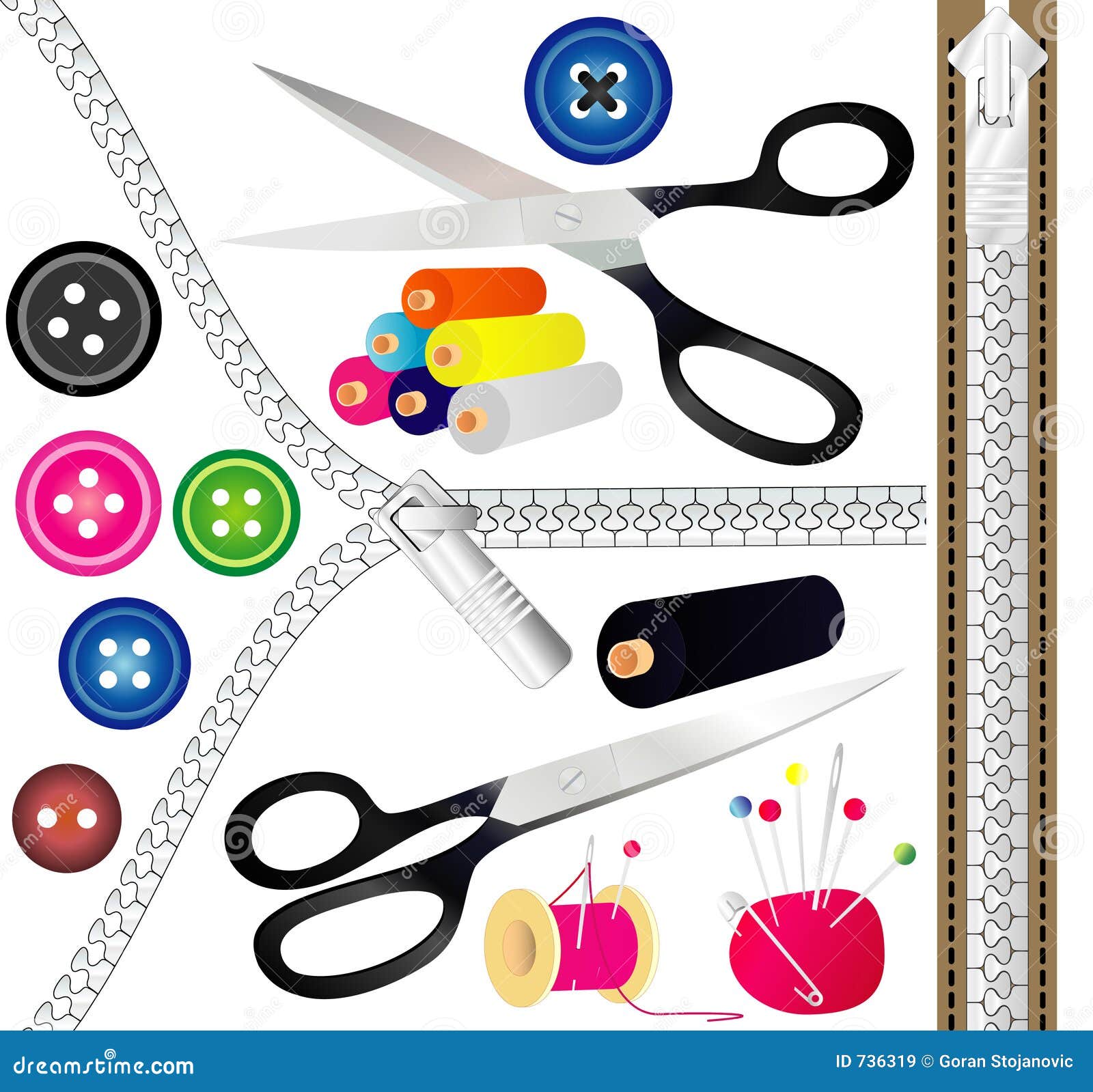 sewing tools and equipment clipart fish