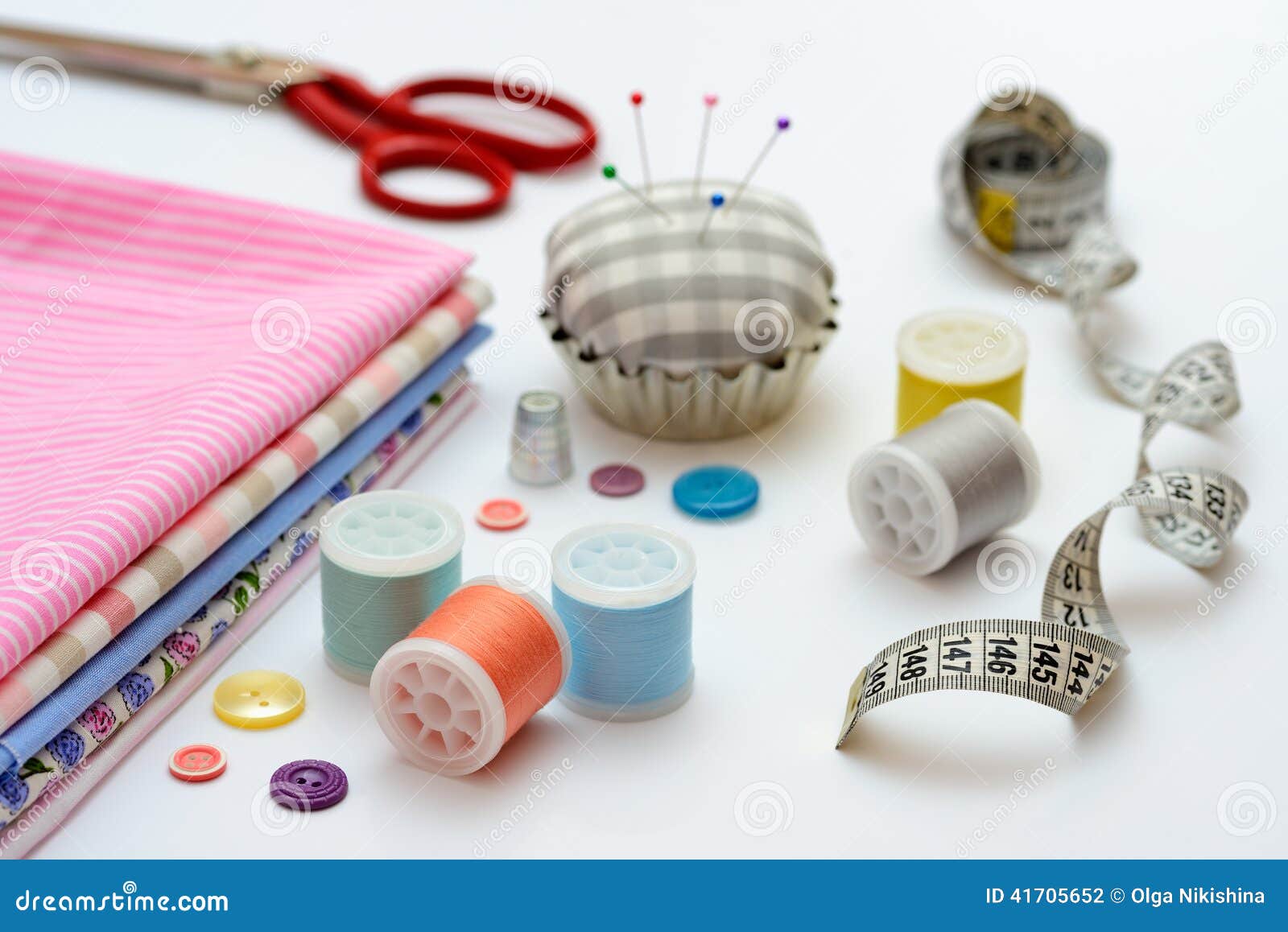 Sewing Tools and Accessories on Table Stock Photo Image of equipment