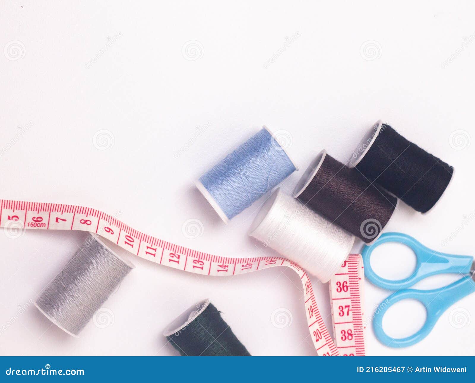 Sewing Tools Sewing Threads Scissors Tape Measures Stock Image Image
