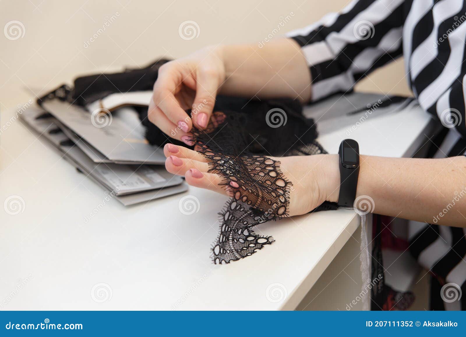 Sewing underwear process stock photo. Image of handmade 207111352