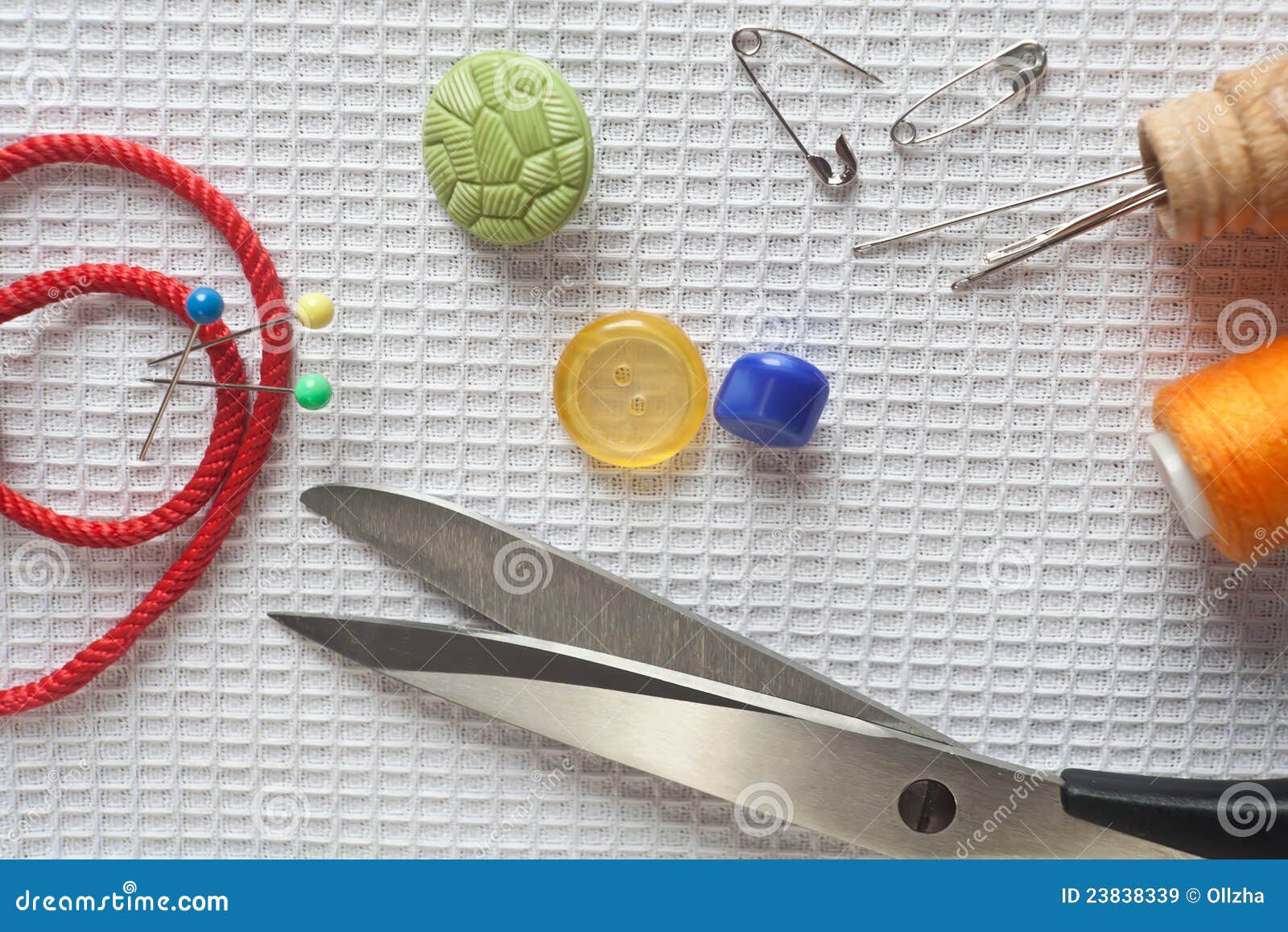 Sewing work gadgets stock image. Image of hank, button 23838339