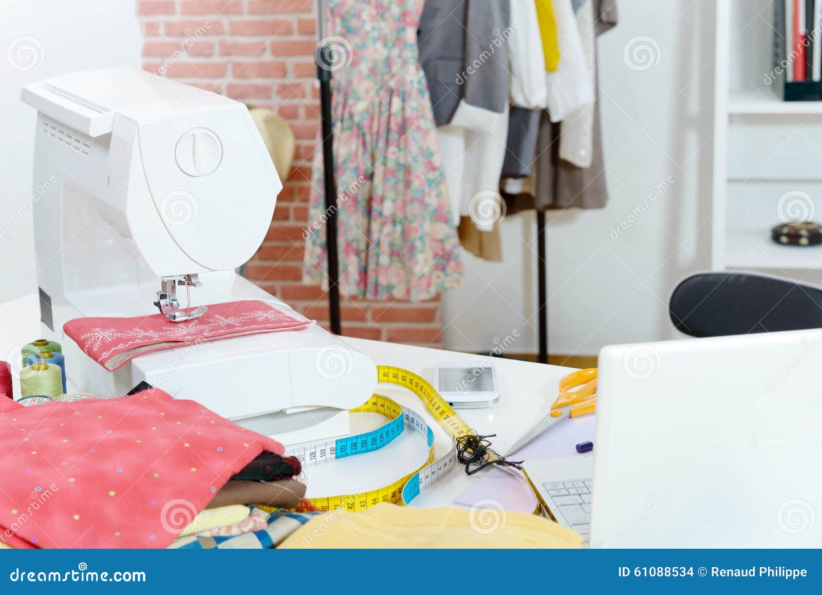 Sewing Cloth, Sewing Machine, Patterns Stock Photo Image of