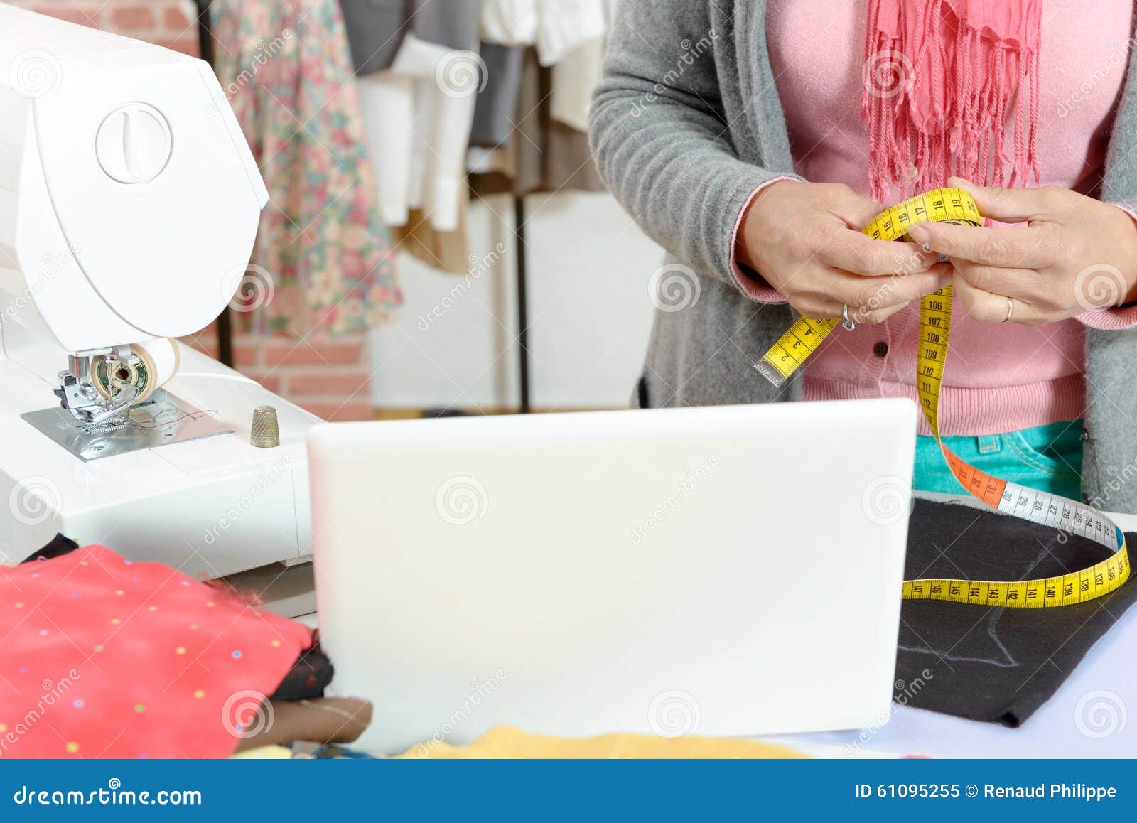 Sewing Cloth, Sewing Machine, Patterns Stock Image Image of
