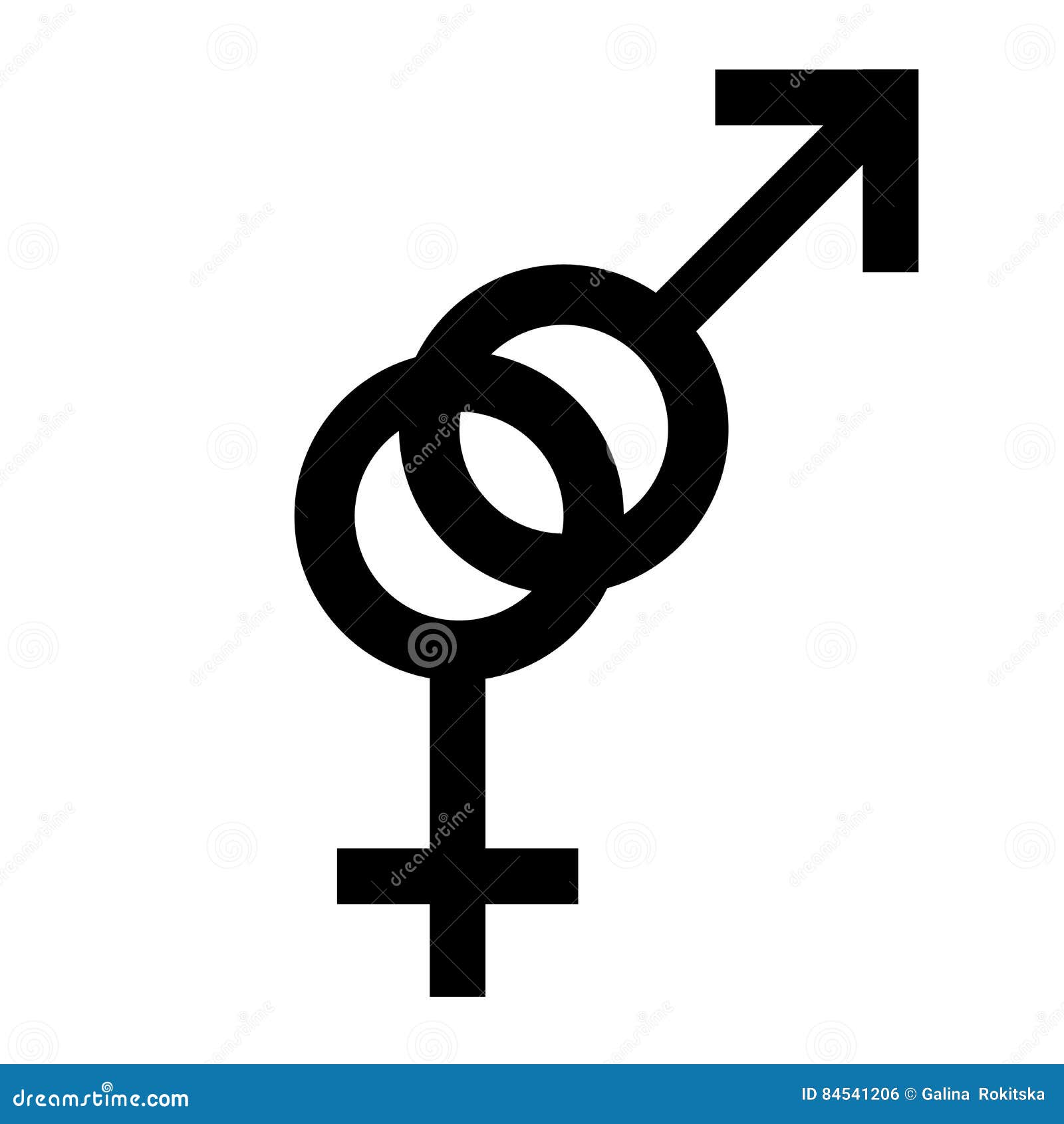 Sex Black Symbol Gender Man And Woman Connected Symbol Male And Female Abstract Symbol Vector