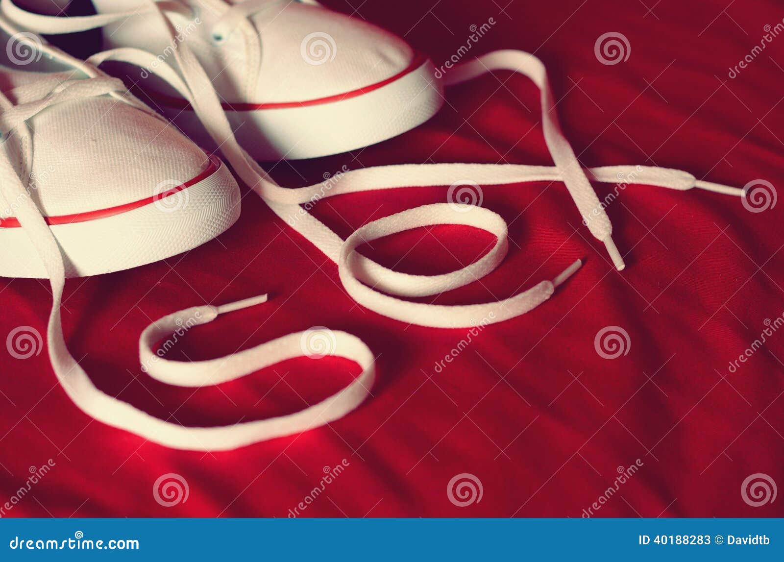 sex font, red background and shoes