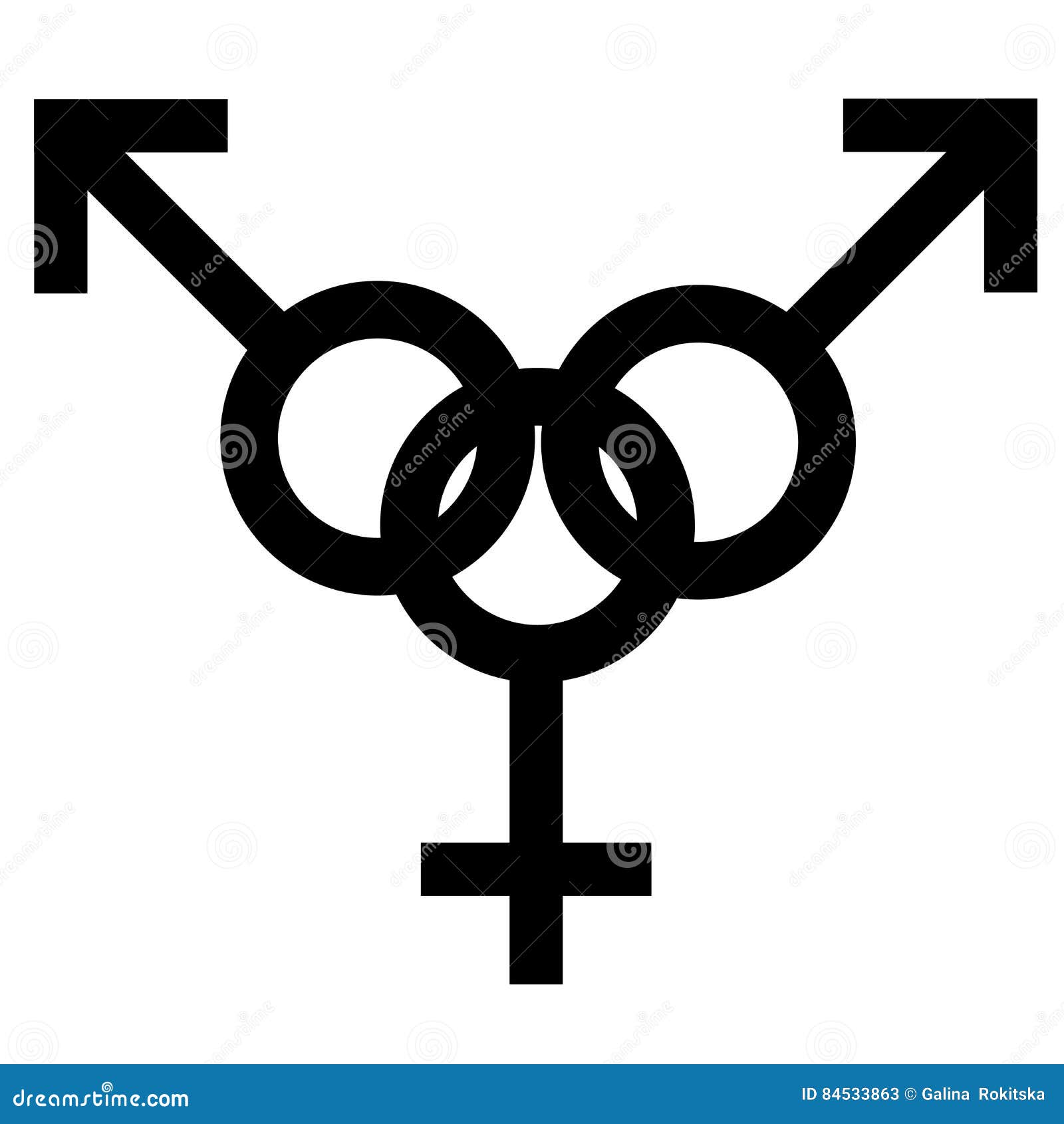 Sex Black Symbol. Gender Man and Woman Connected Symbol pic