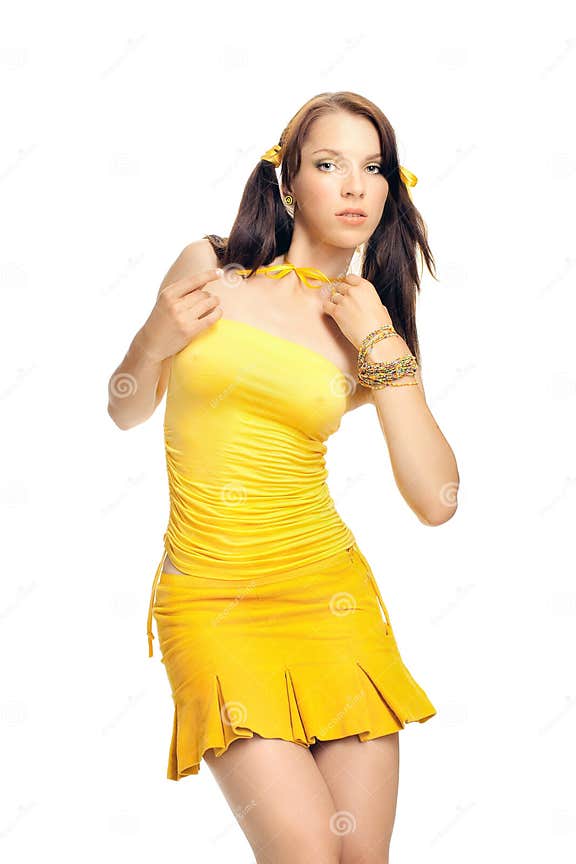 Sex Girl In A Yellow Dress Stock Image Image Of Dancer 10830517 