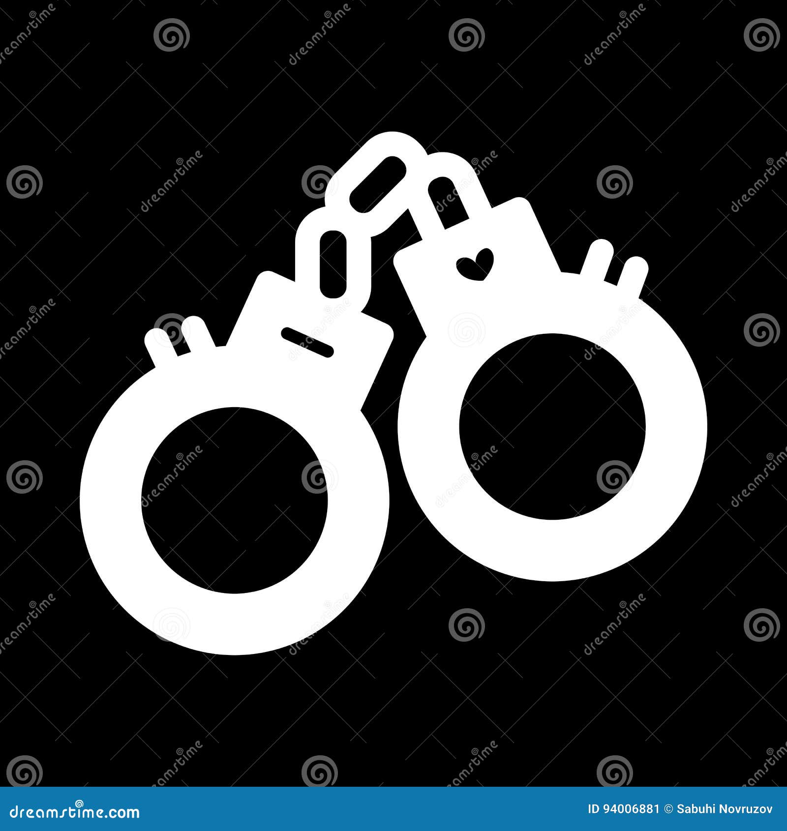 Sex Handcuffs Simple Vector Icon Black And White Illustration Of Sex 