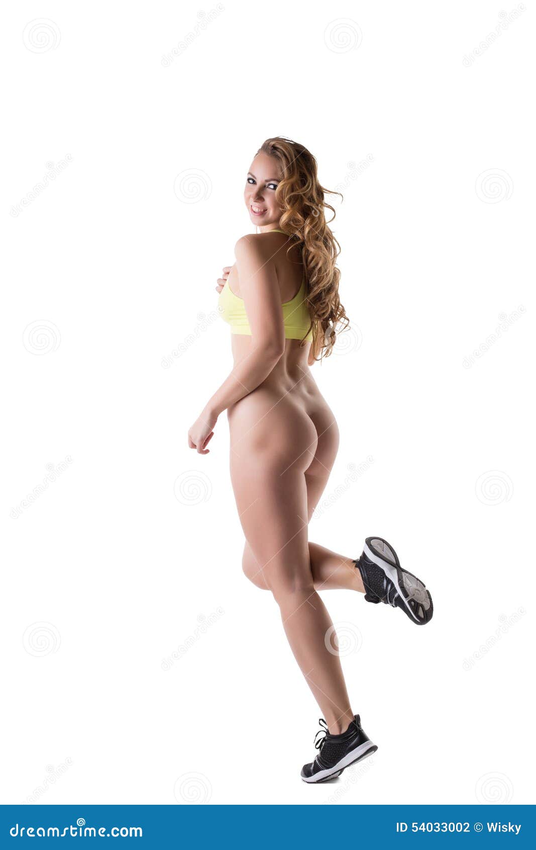 Sporty female naked ass