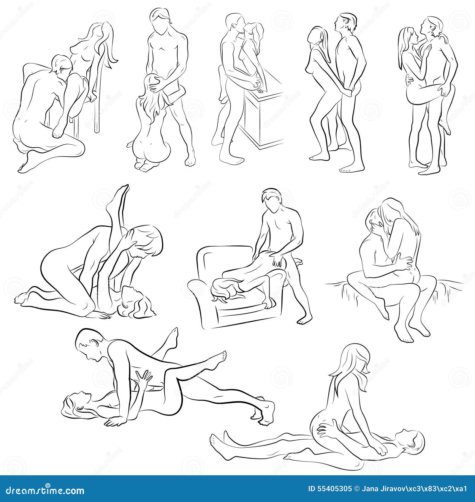 Sex position stock illustration