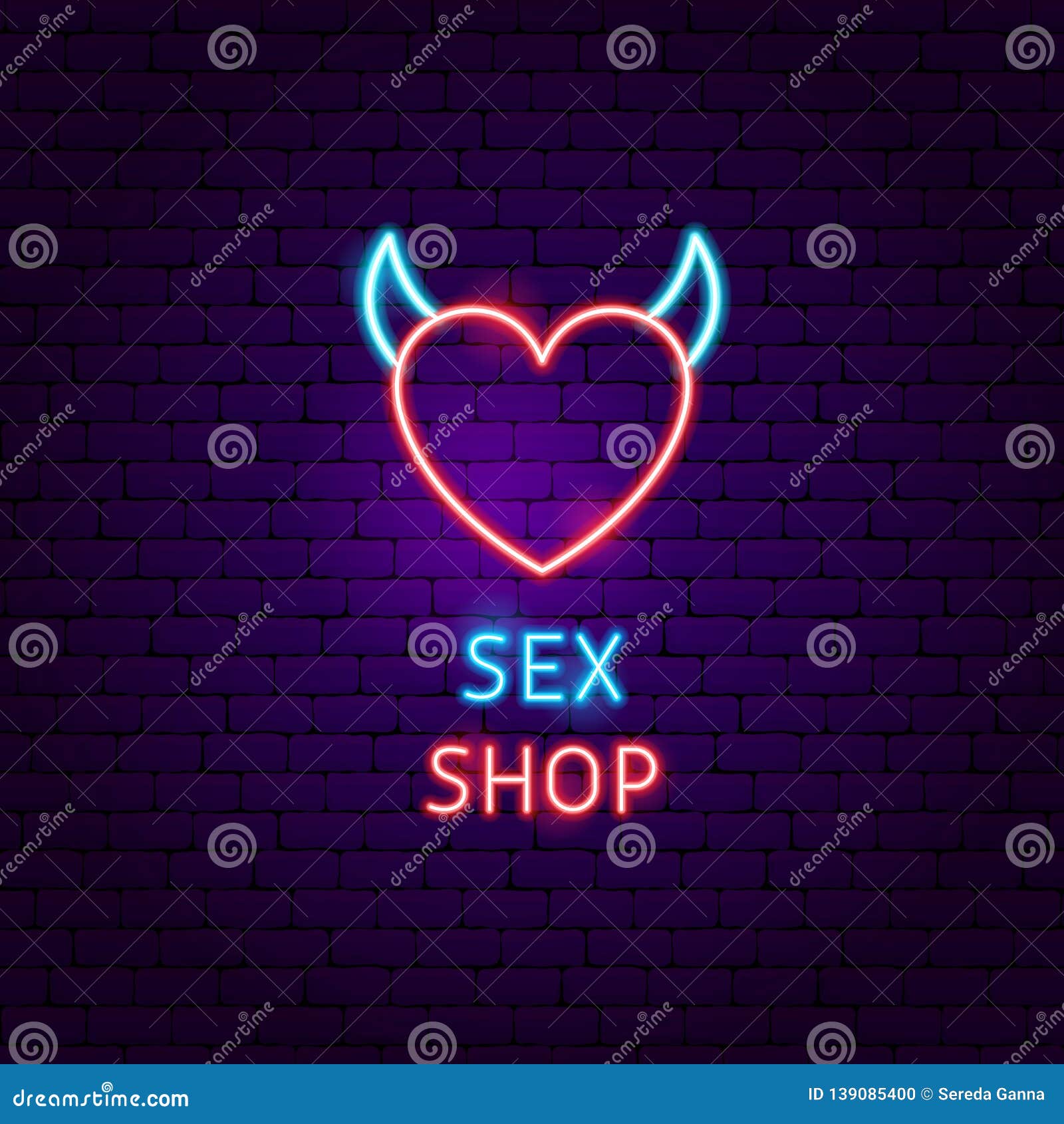 Sex Shop Neon Label Stock Vector Illustration Of Club 139085400