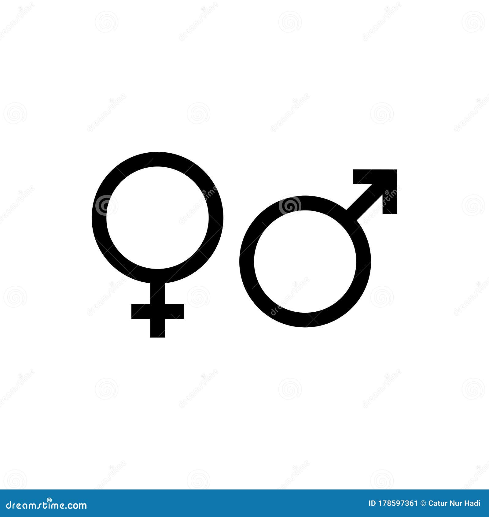 Sex Symbols Gender Signage Unisex Icon Flat Vector Template Design