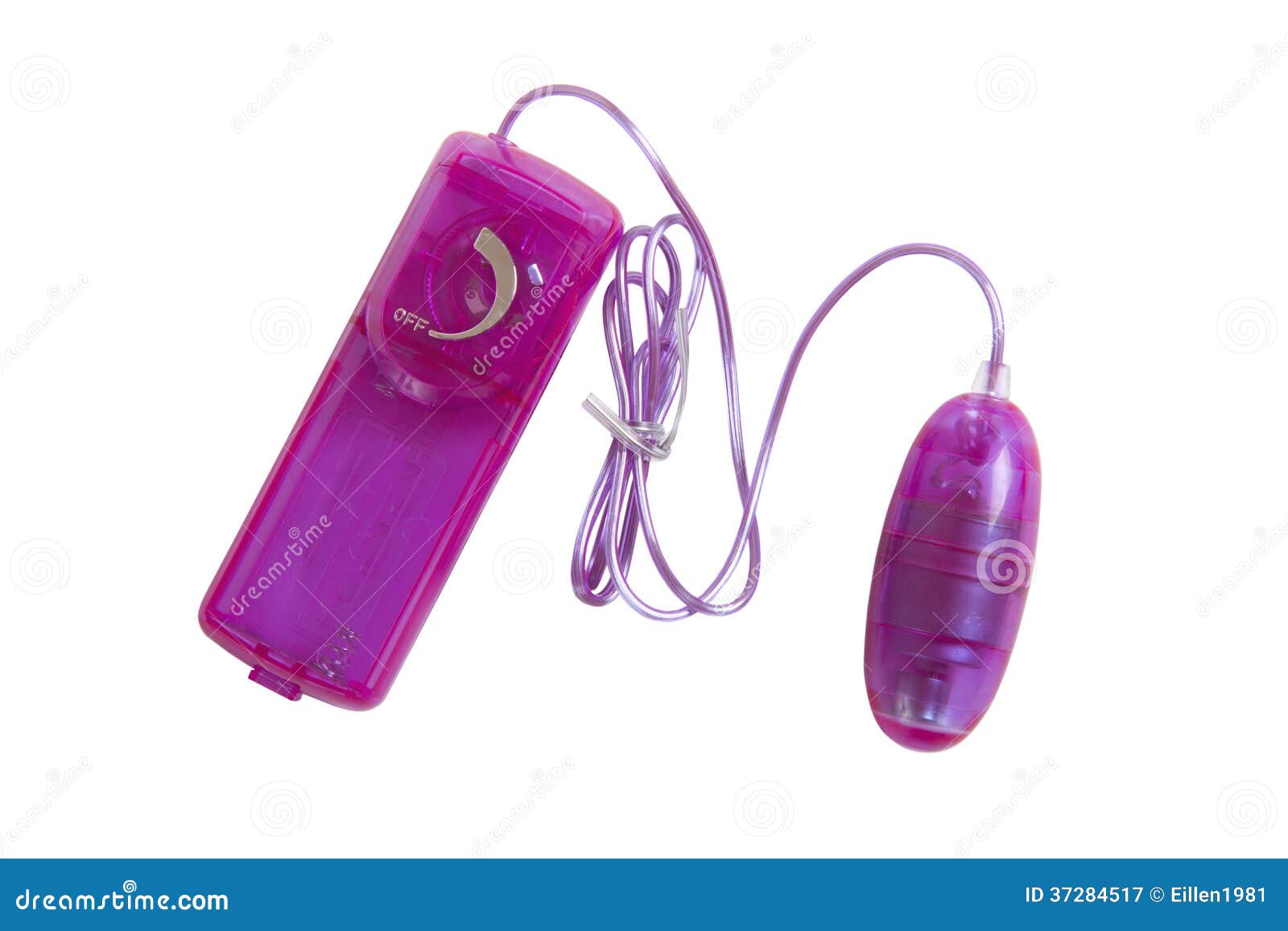sex toy purple vibrator egg on white