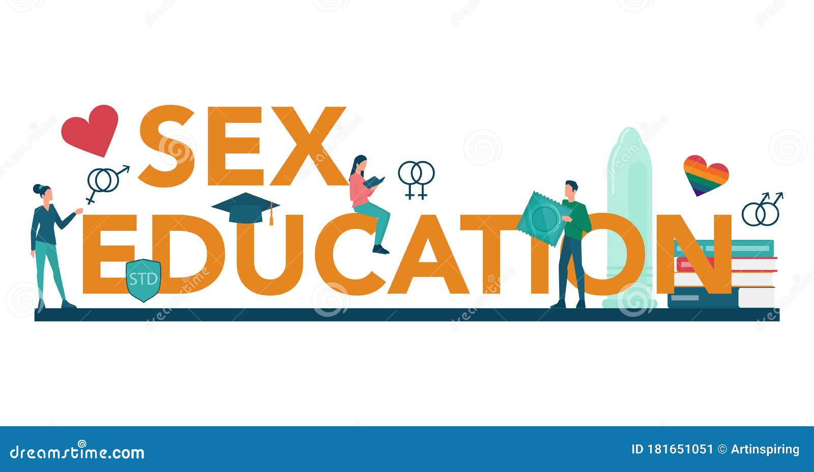 Sexual Education Typographic Header Concept Sexual Health Lesson Stock 