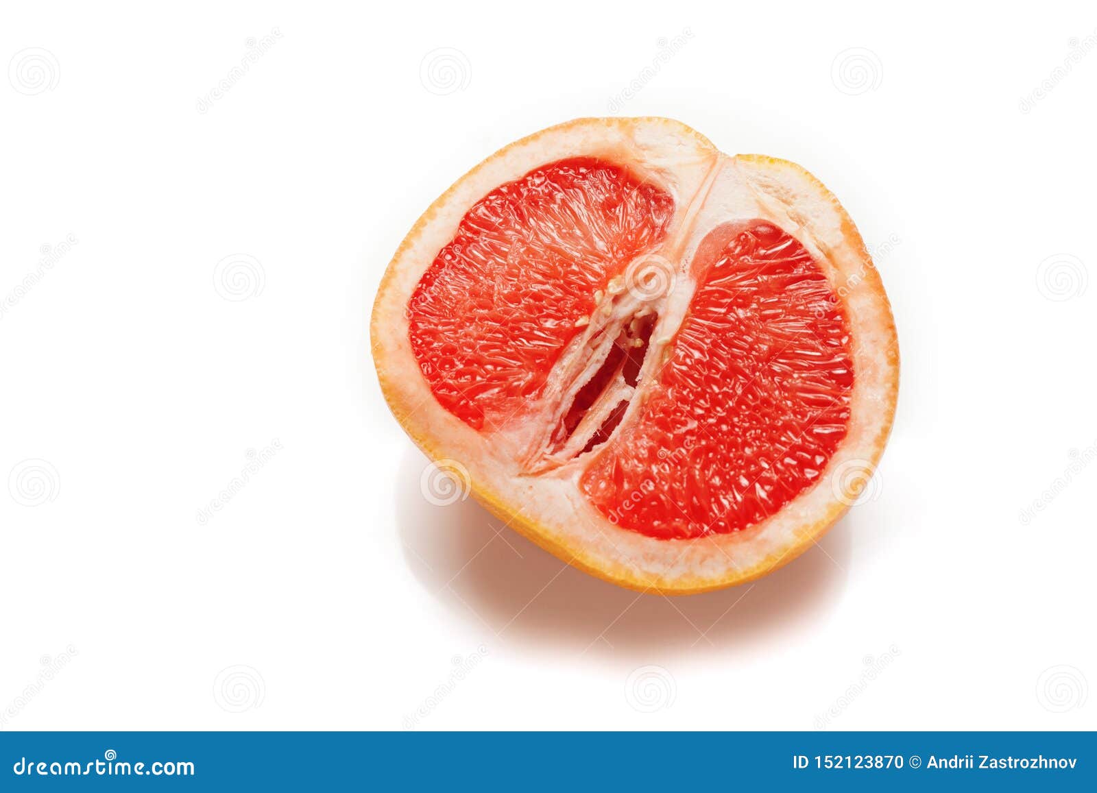 sexual grapefruit, concept. vagina and clitoris 