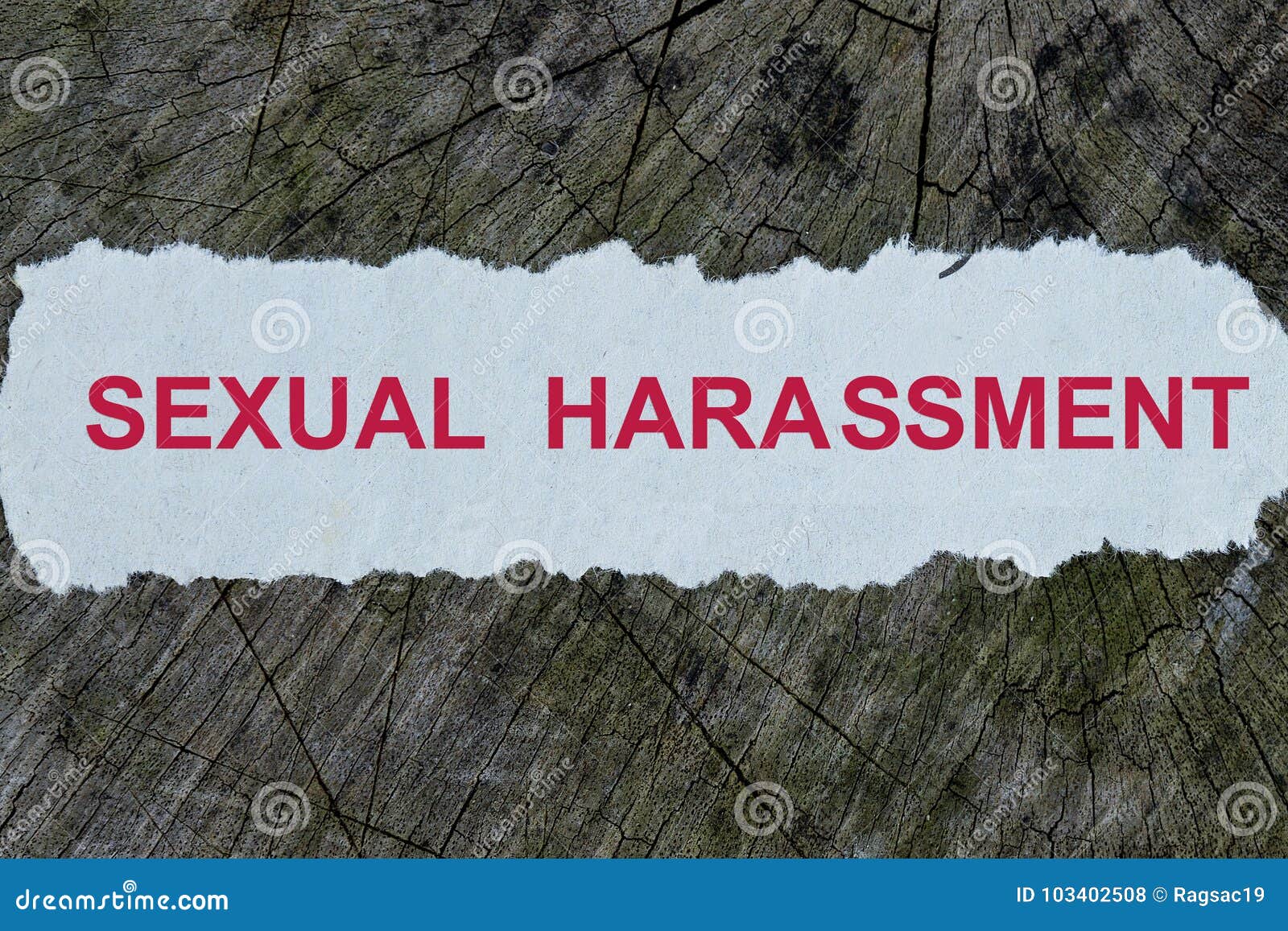 sexual harassment word on a cut out newspaper