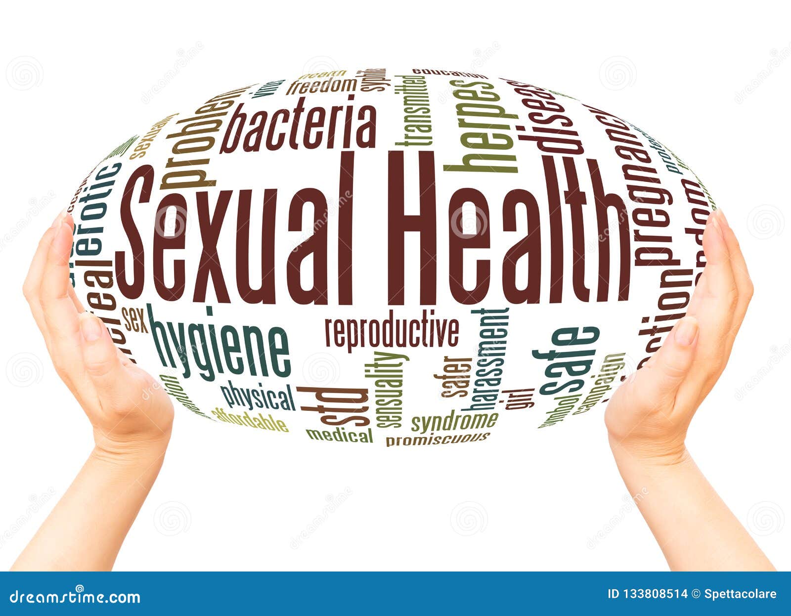 Sexual Health Word Cloud Hand Sphere Concept Stock Illustration