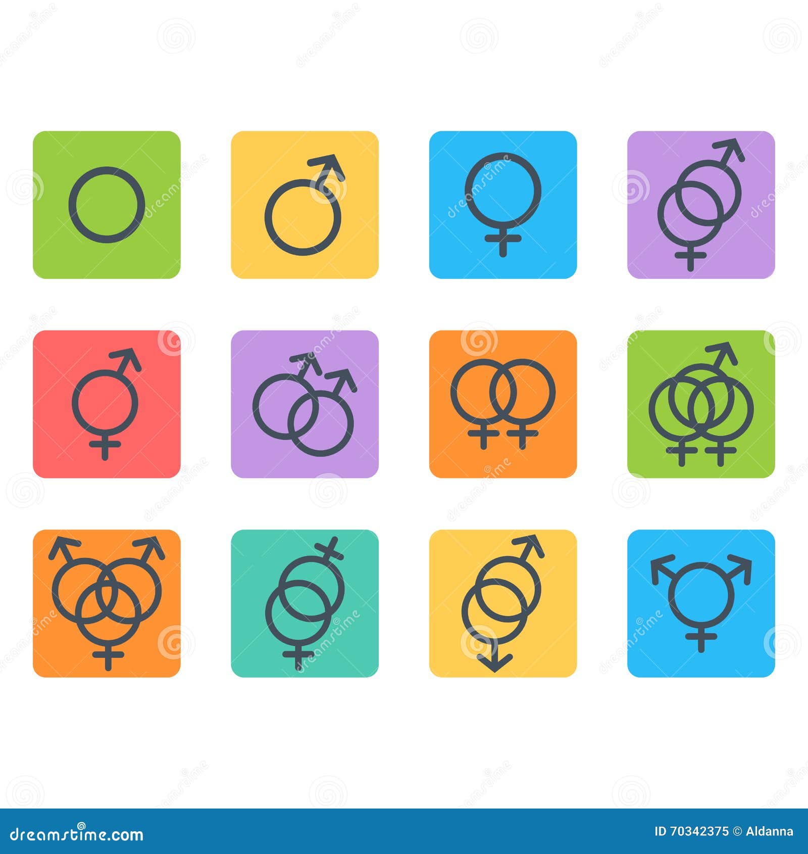 Set Of Sexual Orientation Gender Or Male Female Symbols Stroke 