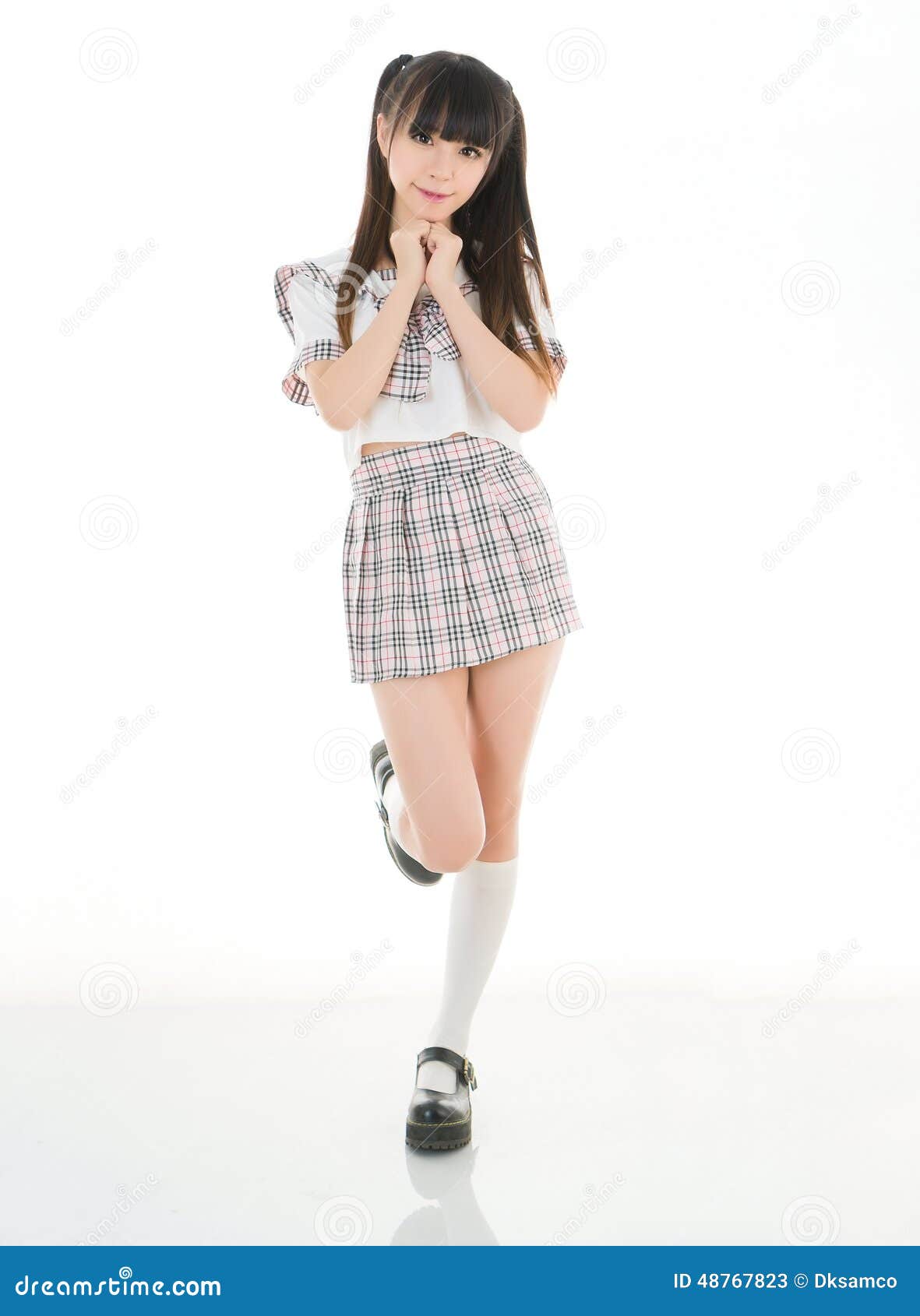 Chinese School Sexy Video - Asian Girl Student in School Uniform Stock Image - Image of action, chinese:  48767823