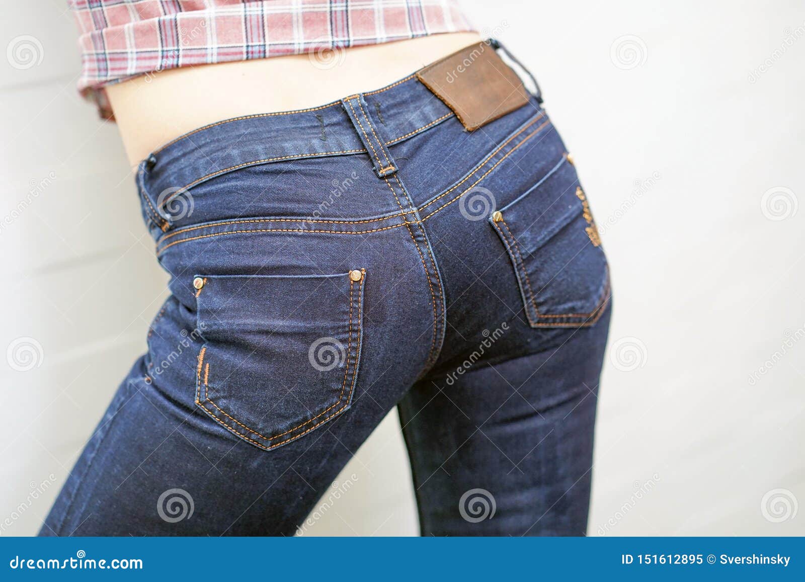 Girl in Jeans. Female Bottom in Tight Jeans Stock Image - Image of female,  jean: 151612895