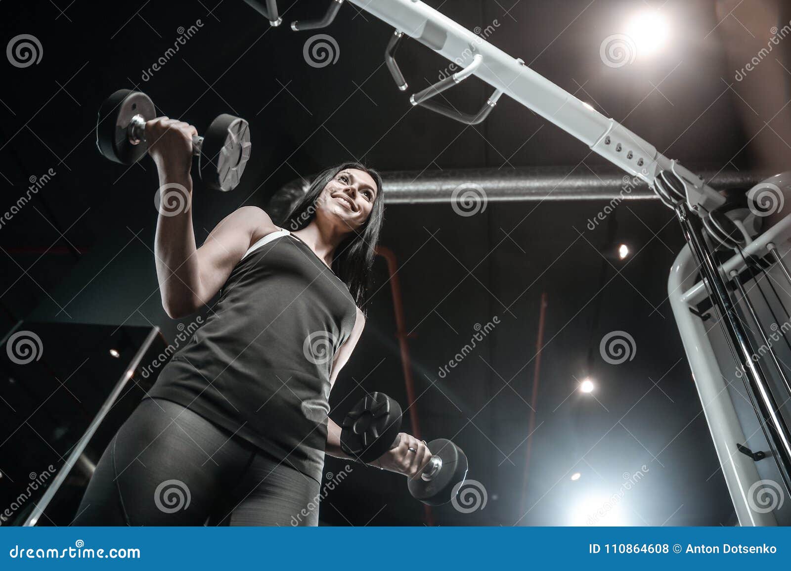 Athletic Young Girl Takes Sport Nutrition Stock Photo Image Of Posin