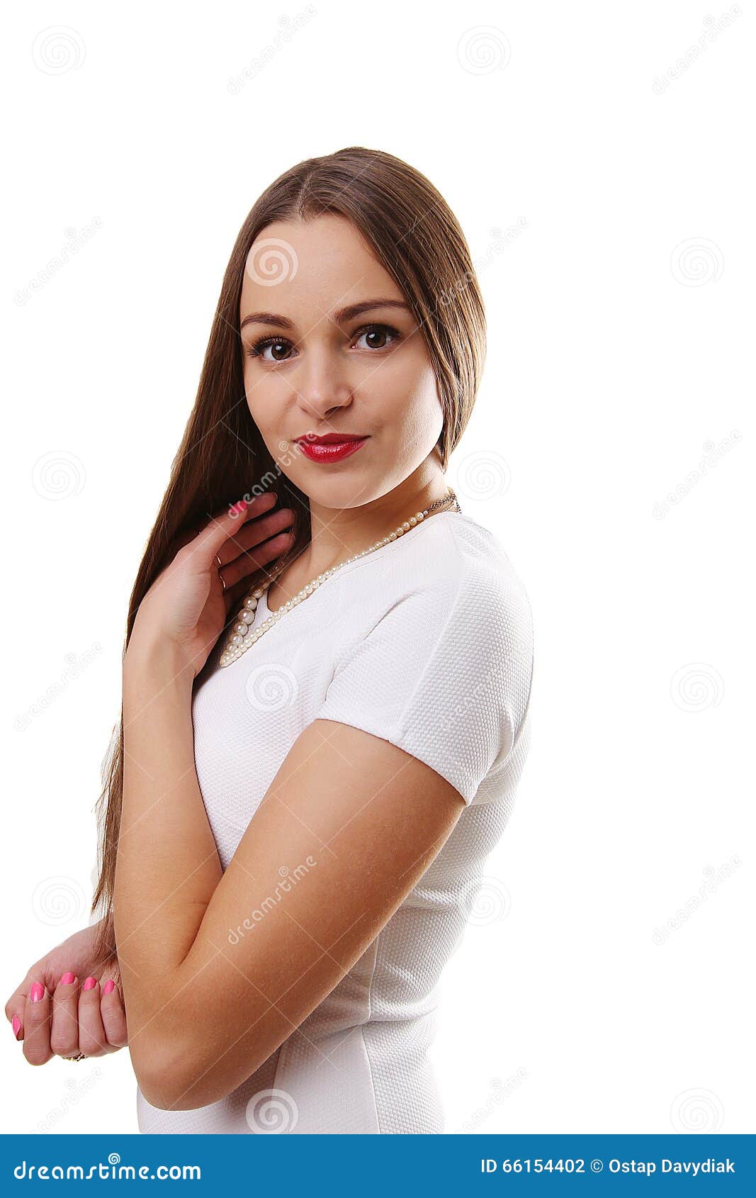 Beautiful Woman Lady Wearing White Flying Dress Bride Isola Stock Photo ...