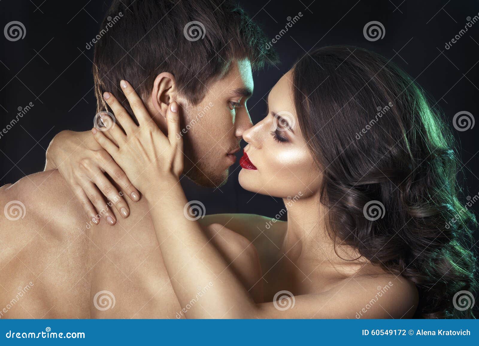 beauty couple. kissing couple portrait. sensual brunette woman in underwear with young lover, passionate couple