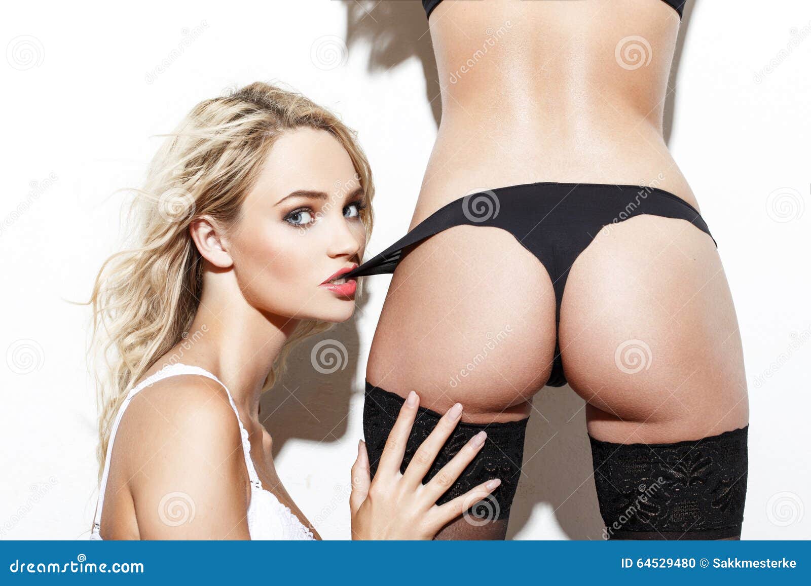 Blonde Woman Bite Lovers Panties Stock Photo - Image of caucasian, romance:  64529480