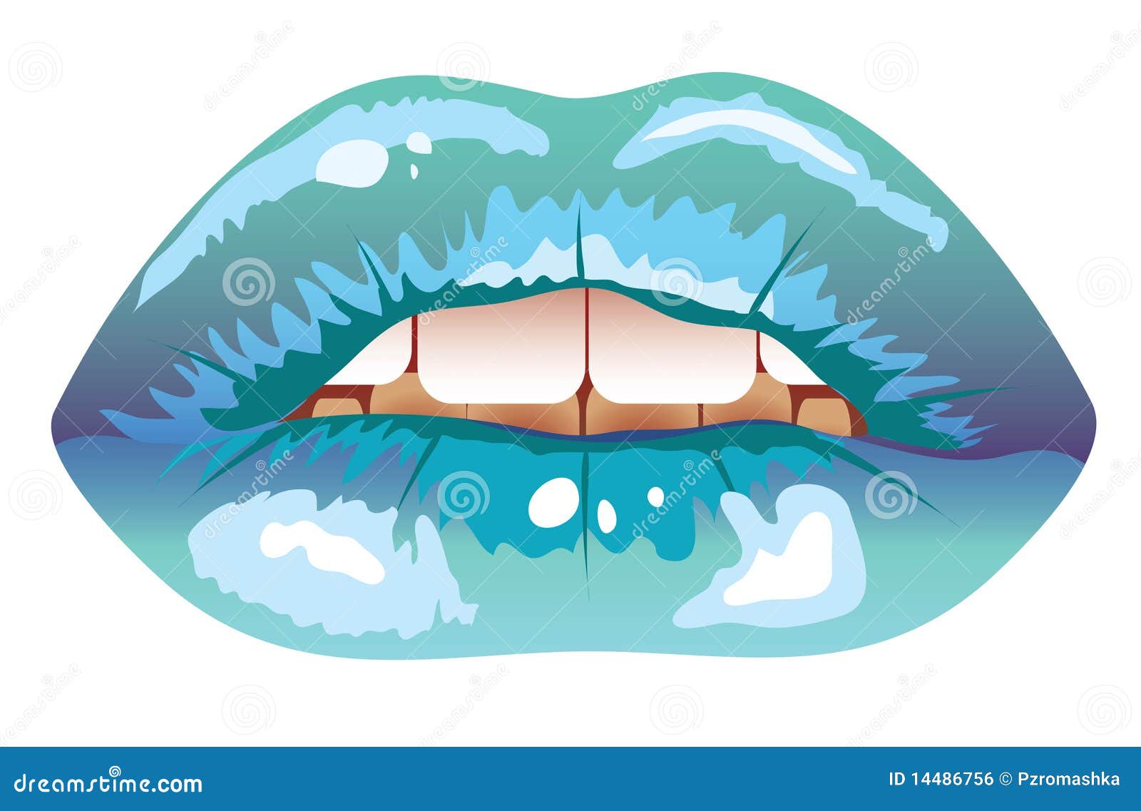 Blue frosted lips stock vector. Illustration of isolated 14486756