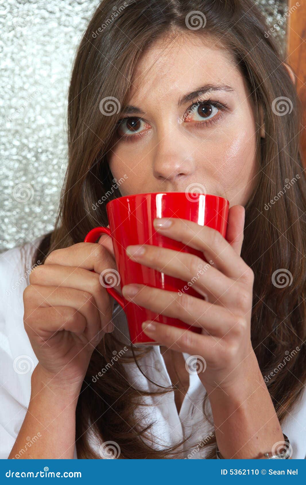 Brunette eating breakfast stock photo. Image of roommate - 5362110