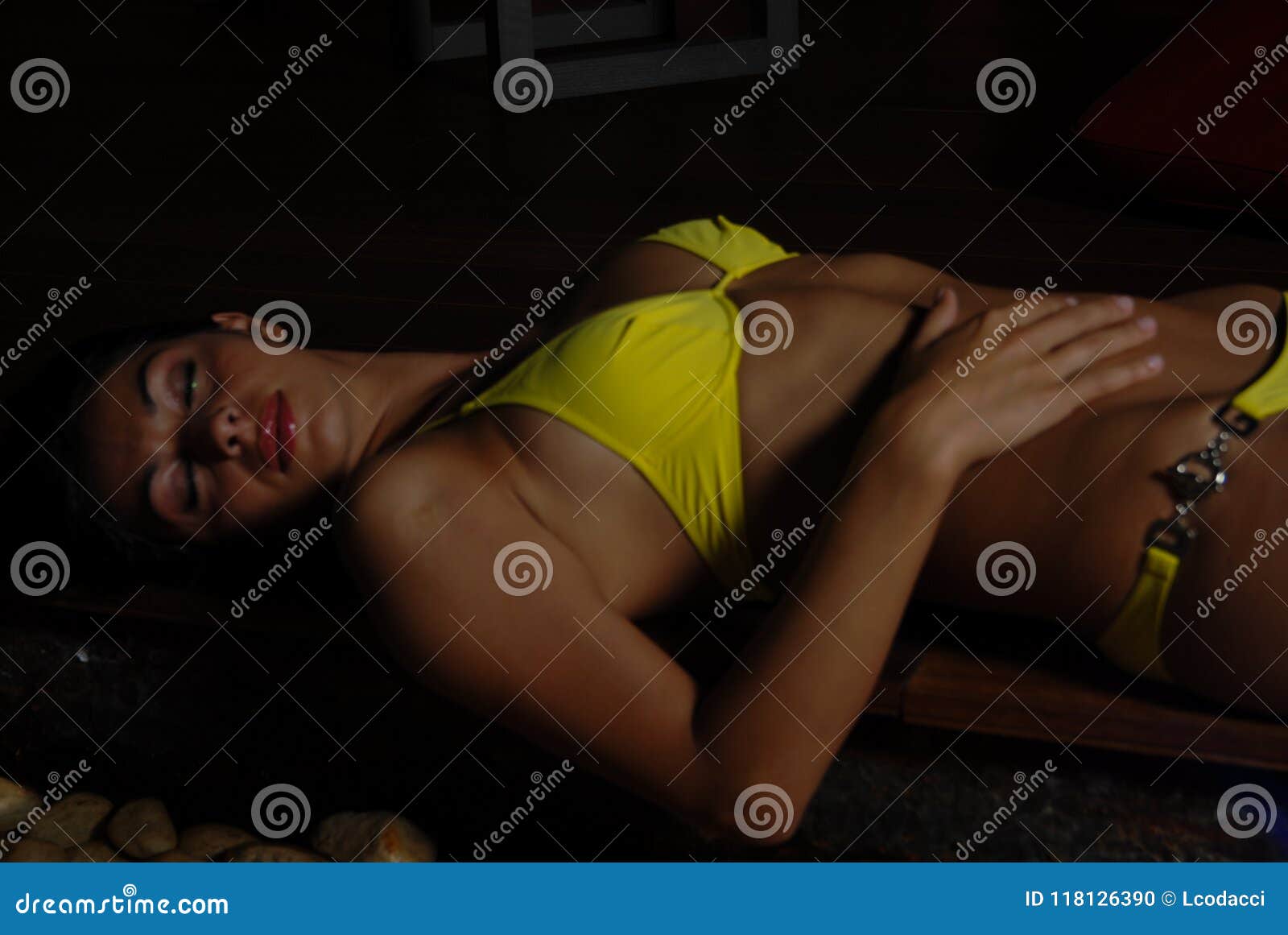 Brunette Teen Relaxing on a Spa Stock Photo image image