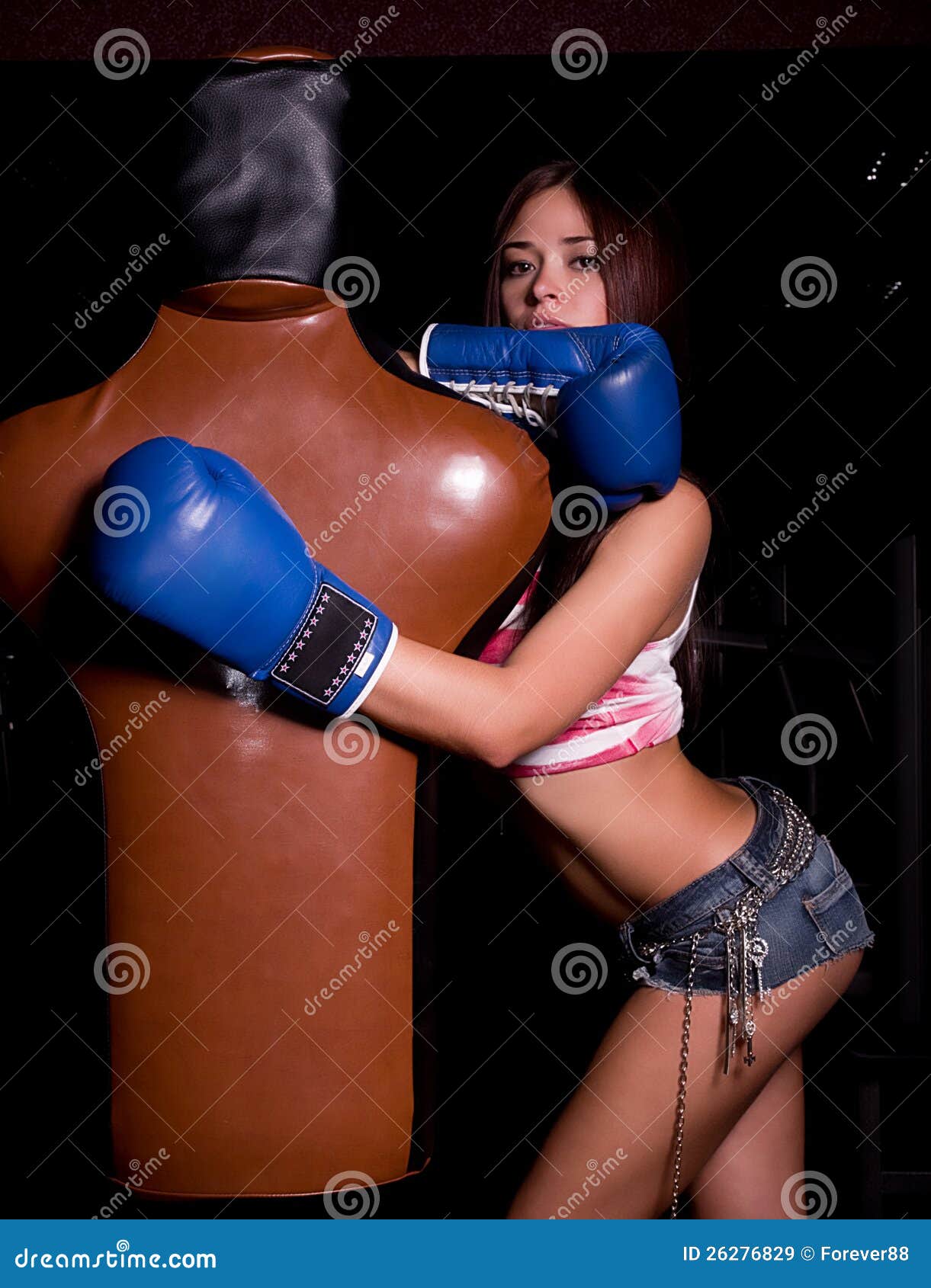 Beautiful Brunette Lady Boxing Stock Image - Image of figure, boxer:  47449793