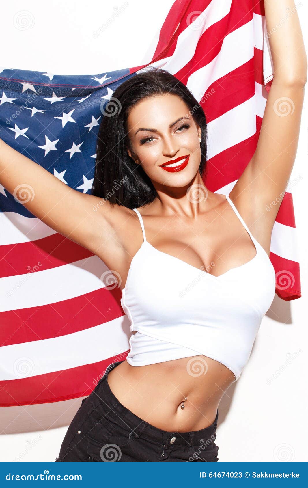 Big Tits American Flag