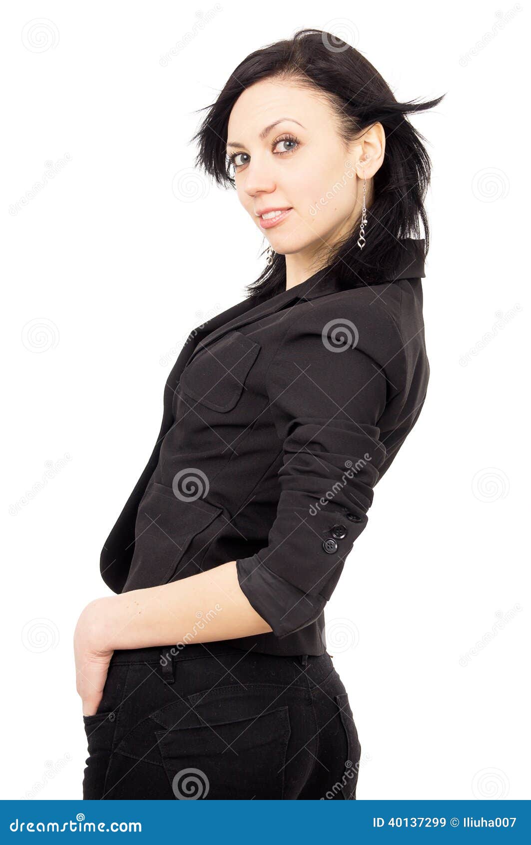 Business girl standing stock image. Image of pants, black - 40137299