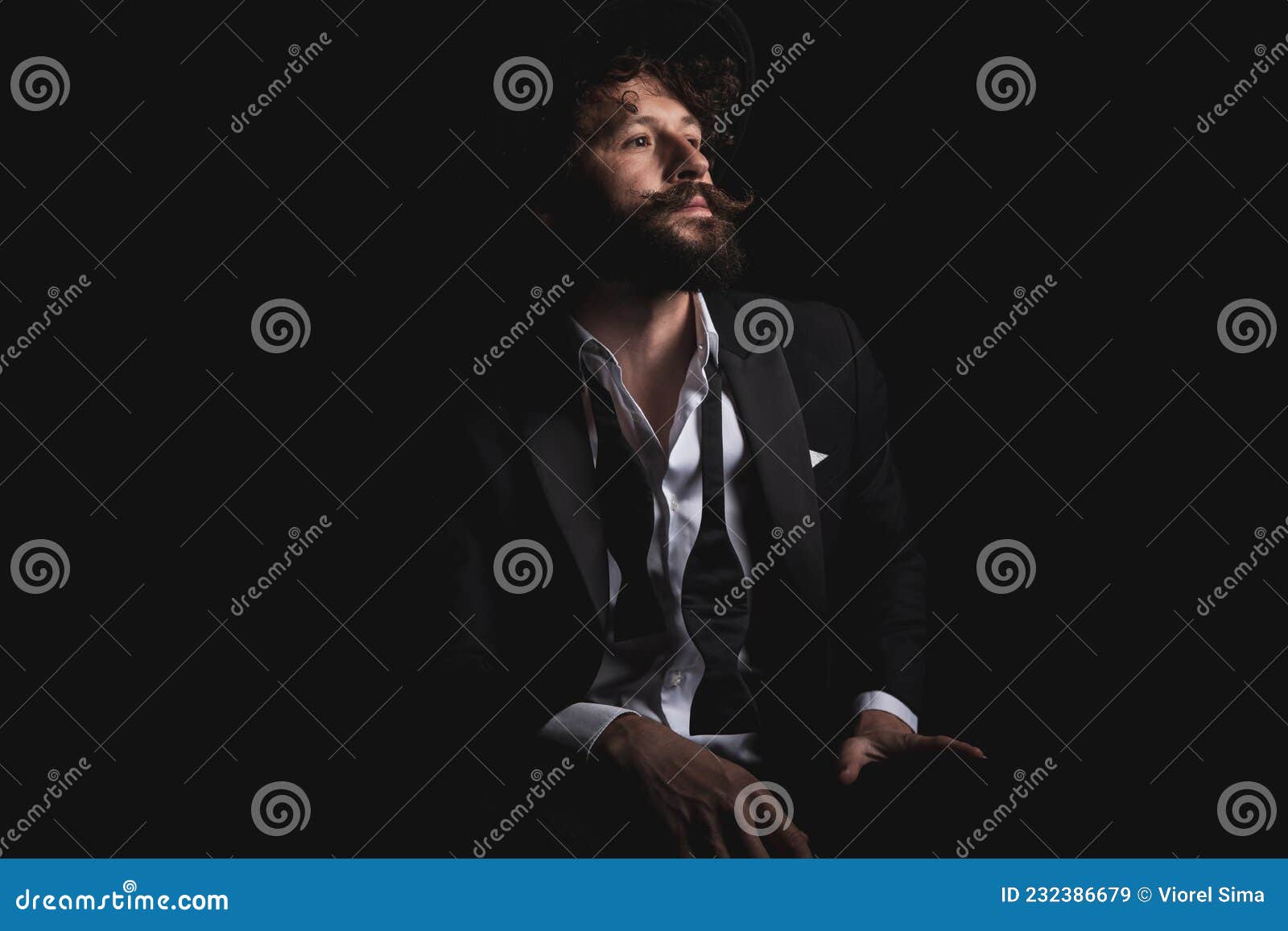 Businessman with Undone Bowtie is Looking Away Stock Image - Image of ...