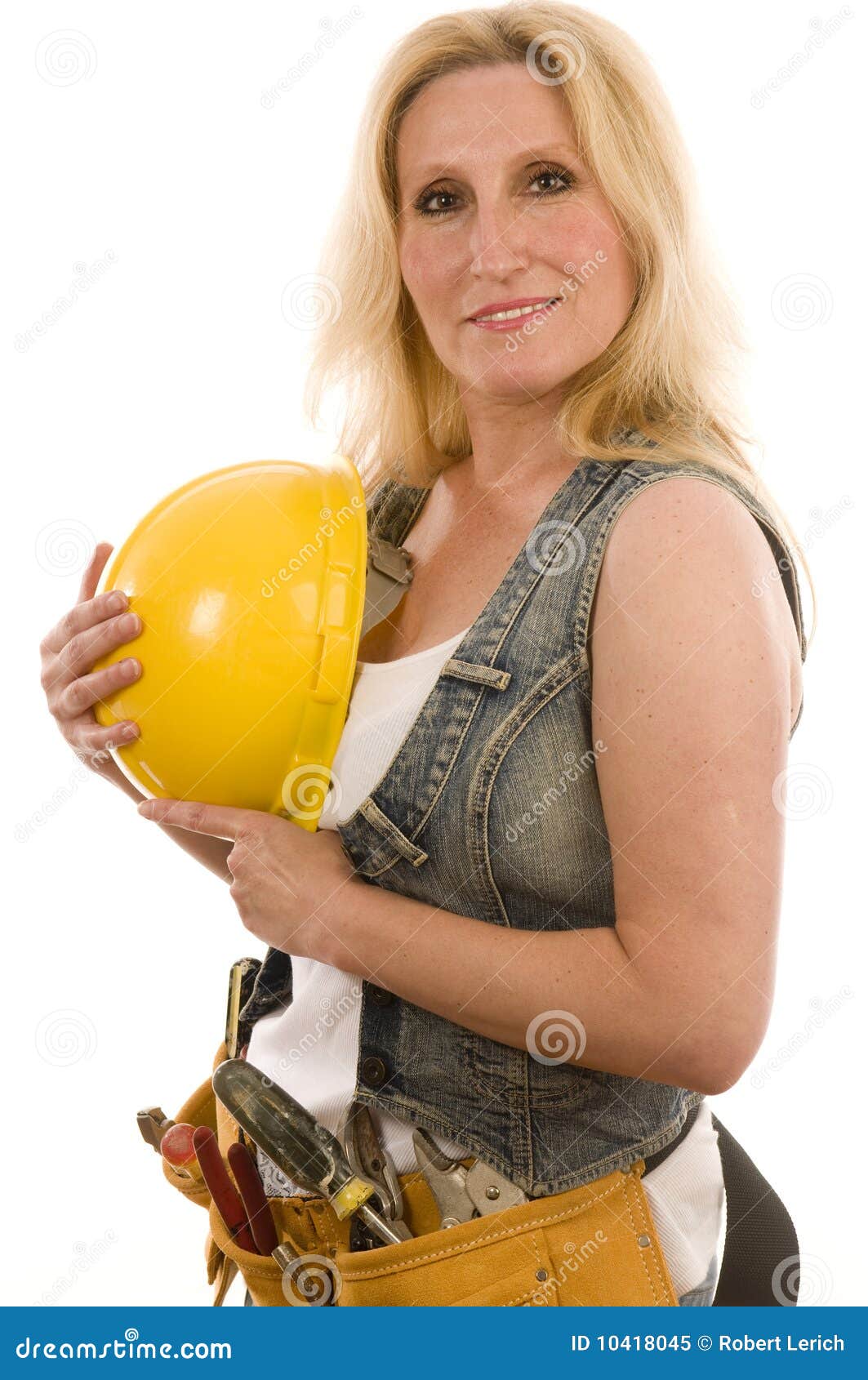 Contractor Construction Lady With Tools Royalty Free Stock Photo