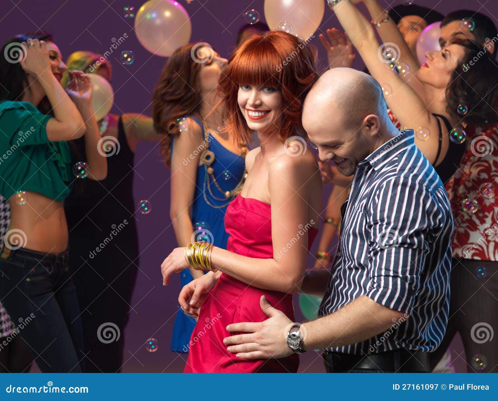 Sexy Couple Dancing Flirting In Night Club Royalty Free Stock Image