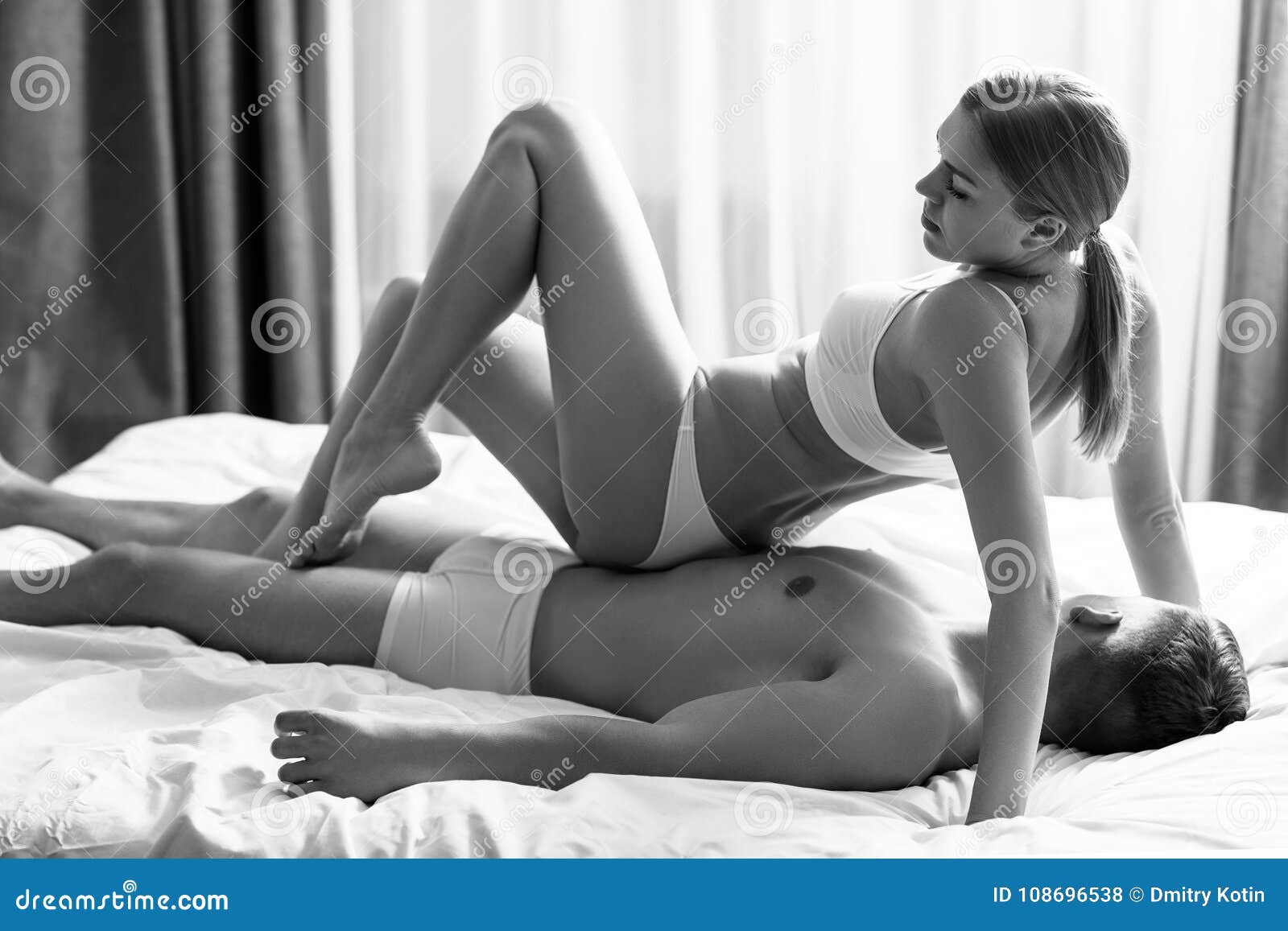 Couple Doing Erotic Massage in Bedroom. Stock Photo - Image of athletic,  foreplay: 108696538