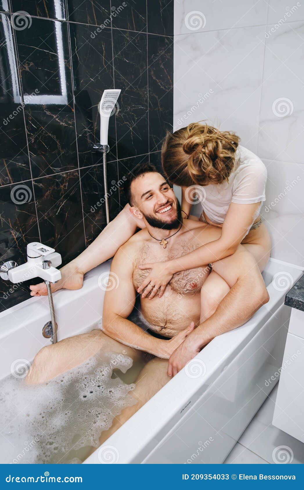 Naked Couple Bath