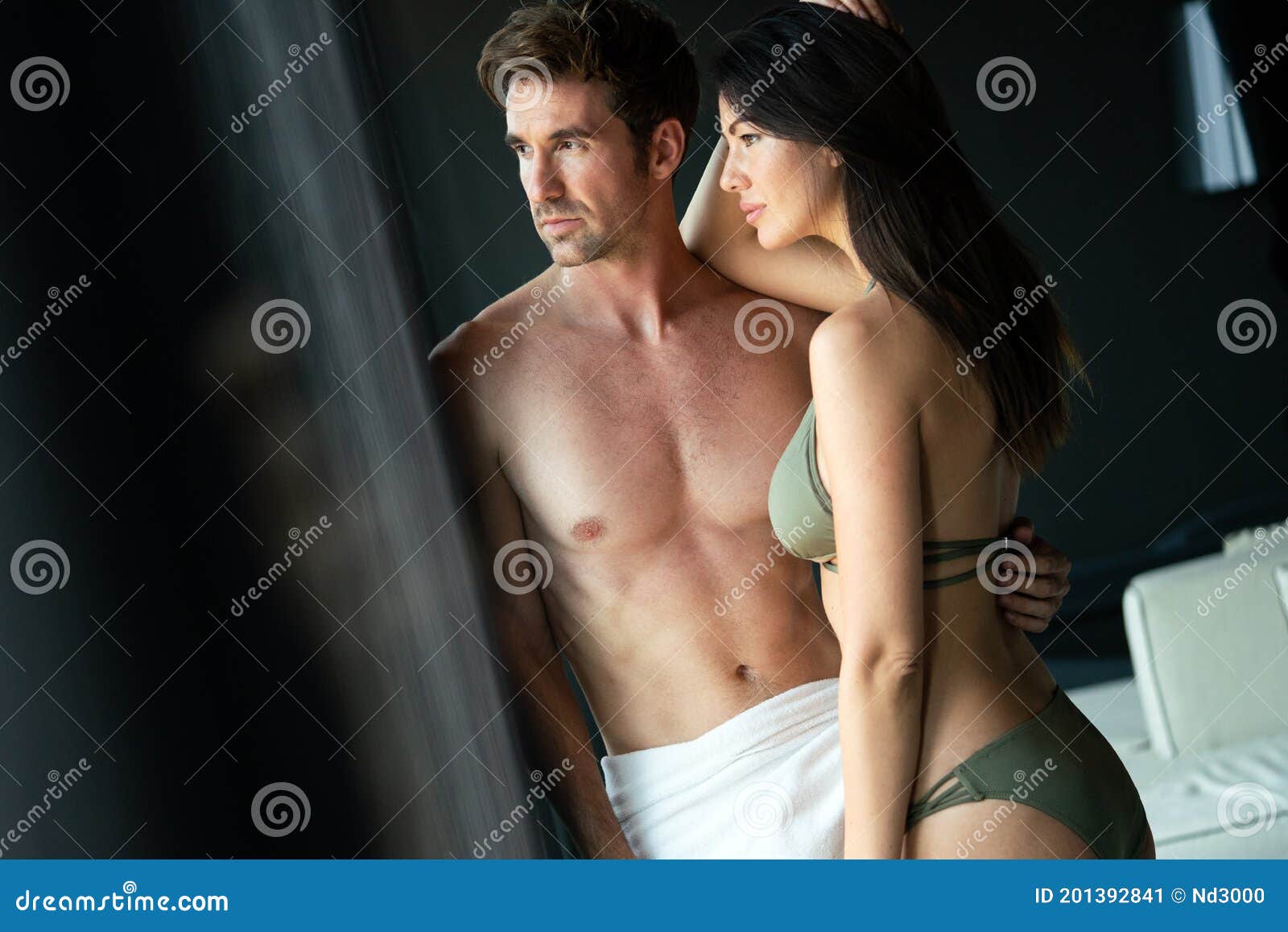 Couple in Love in Bedroom, People, Sex, Sensual Concept Stock Image image