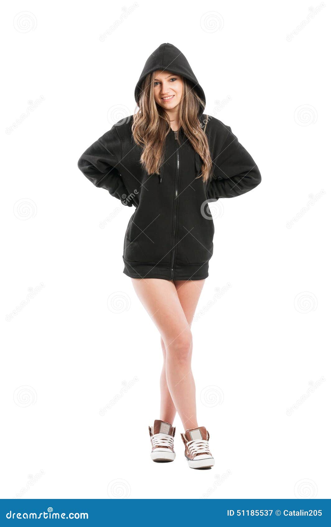 Sexy Cute Kinky And Adorable Female Wearing A Hoodie Stock Image Image Of Hipster Beautiful 