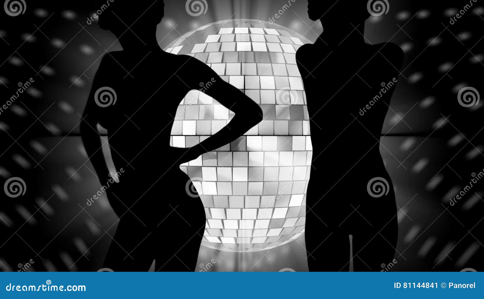 Dancers with Mirror ball. stock video. Video of projections 81144841