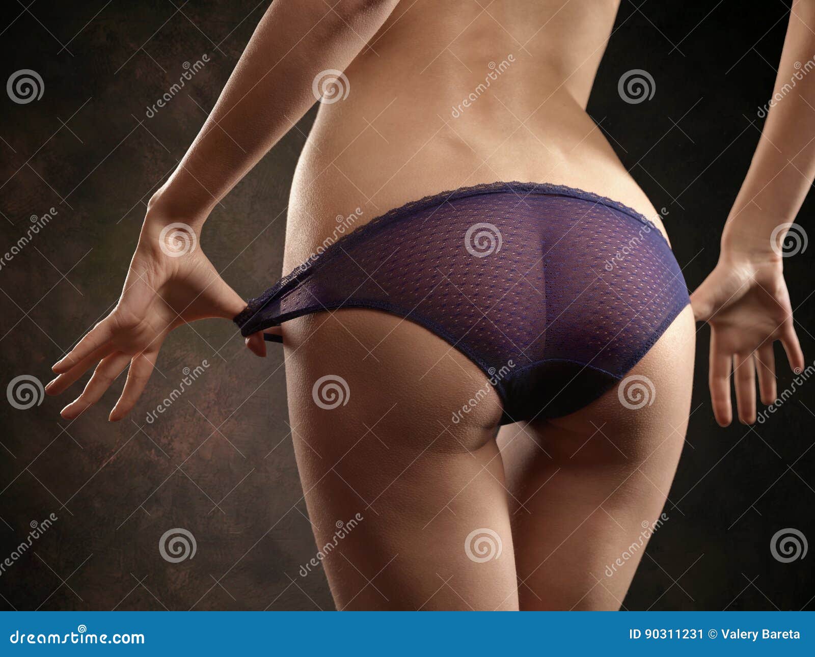 Female Buttocks in Transparent Panties Stock Image - Image of