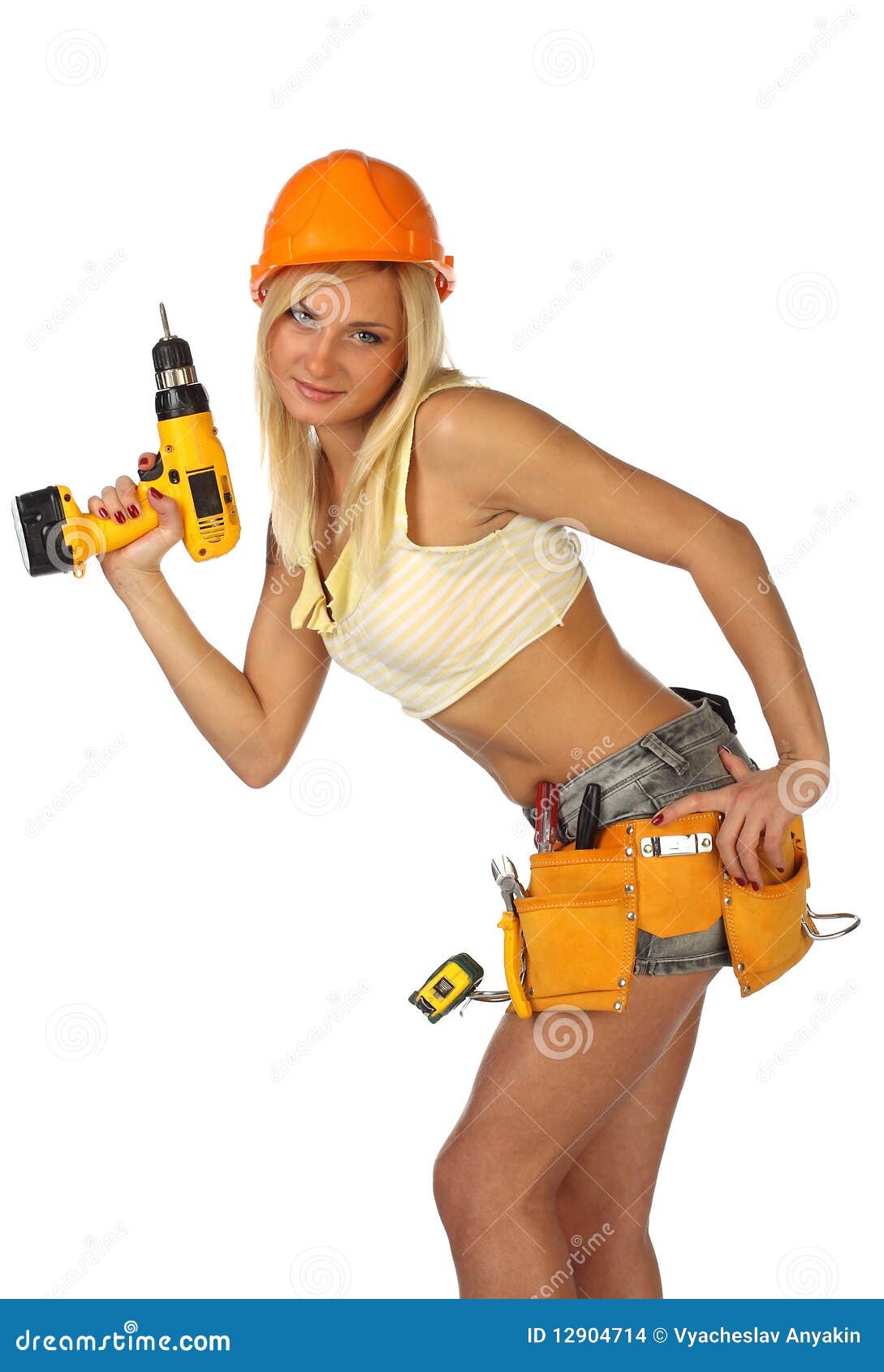 Sexy Female Construction Worker Stock Images Image 12904714
