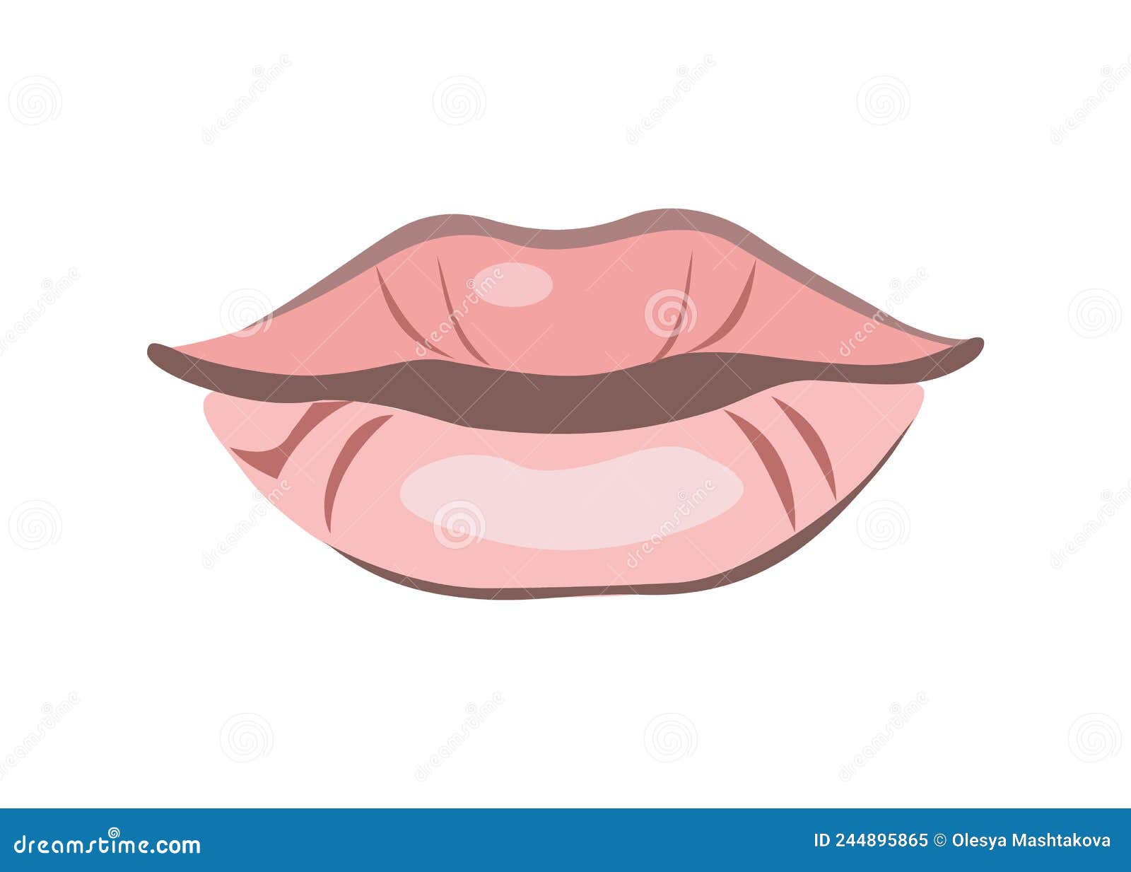 Female Lips Isolated on White Background Stock Vector Illustration of