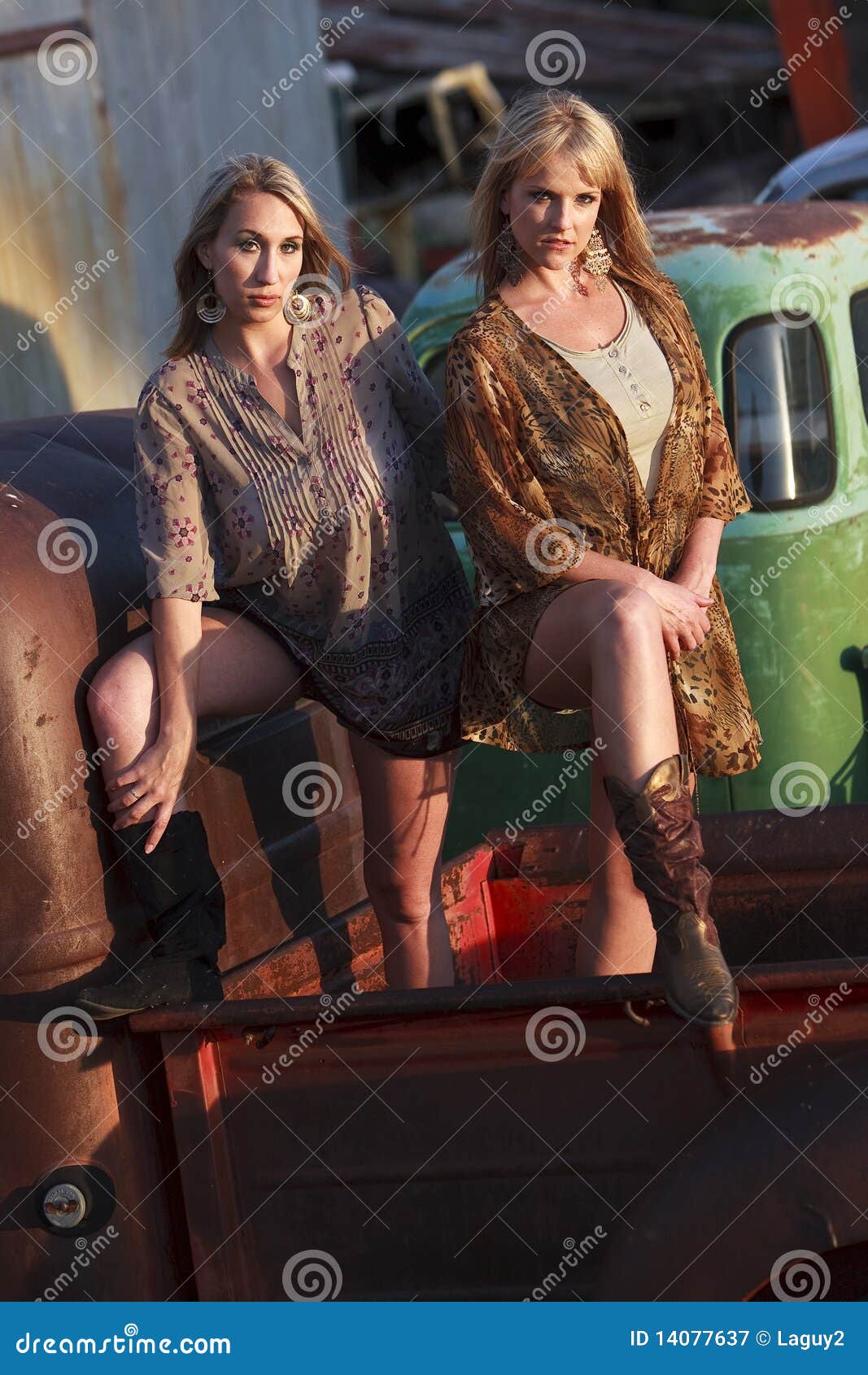 Female Models in Old truck stock image. Image of model - 14077637