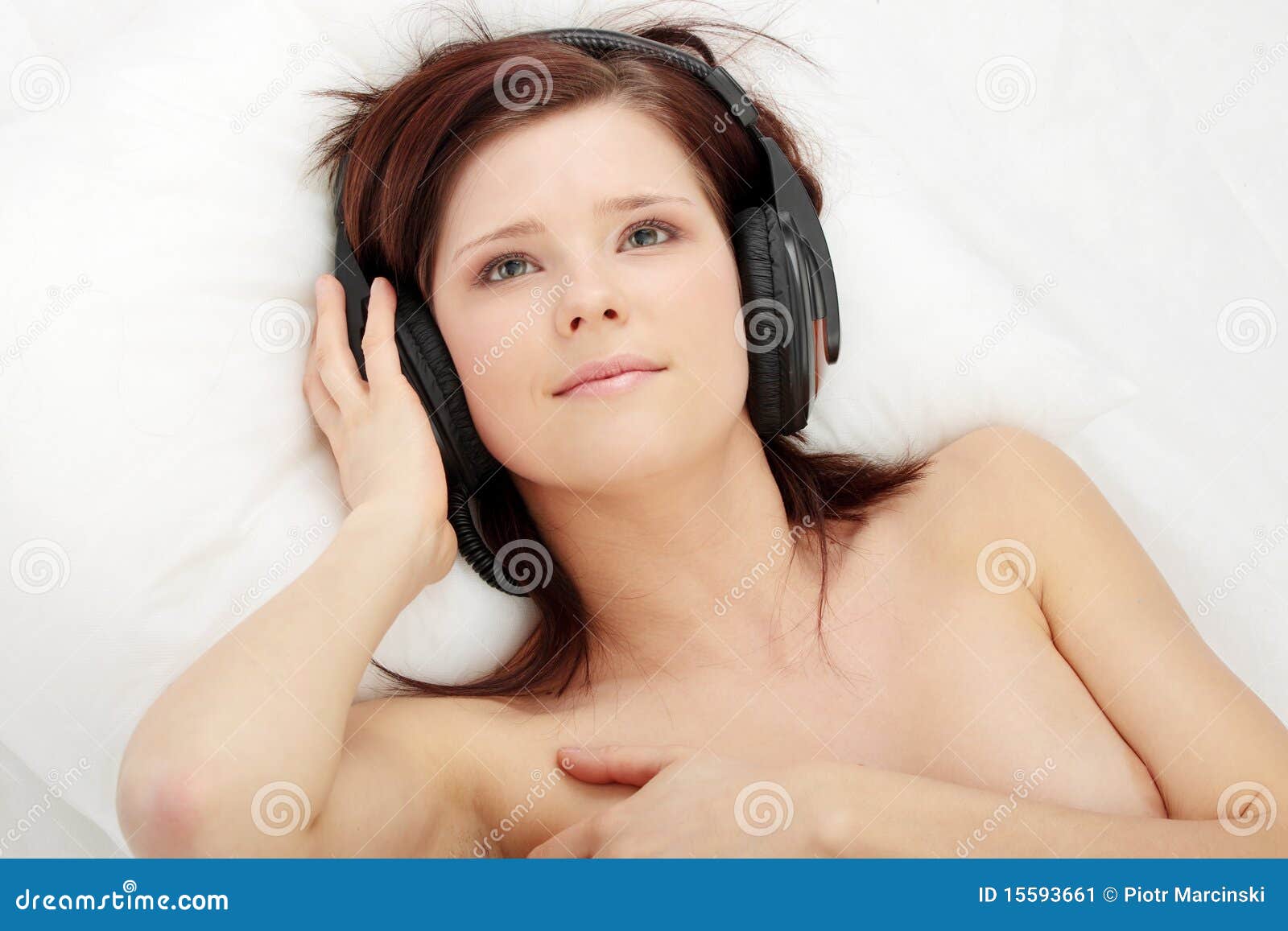 Naked chicks with headphones