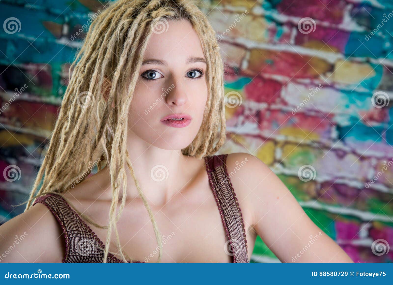 Girl Blonde Dreadlocks Steampunk Model Stock Image Image