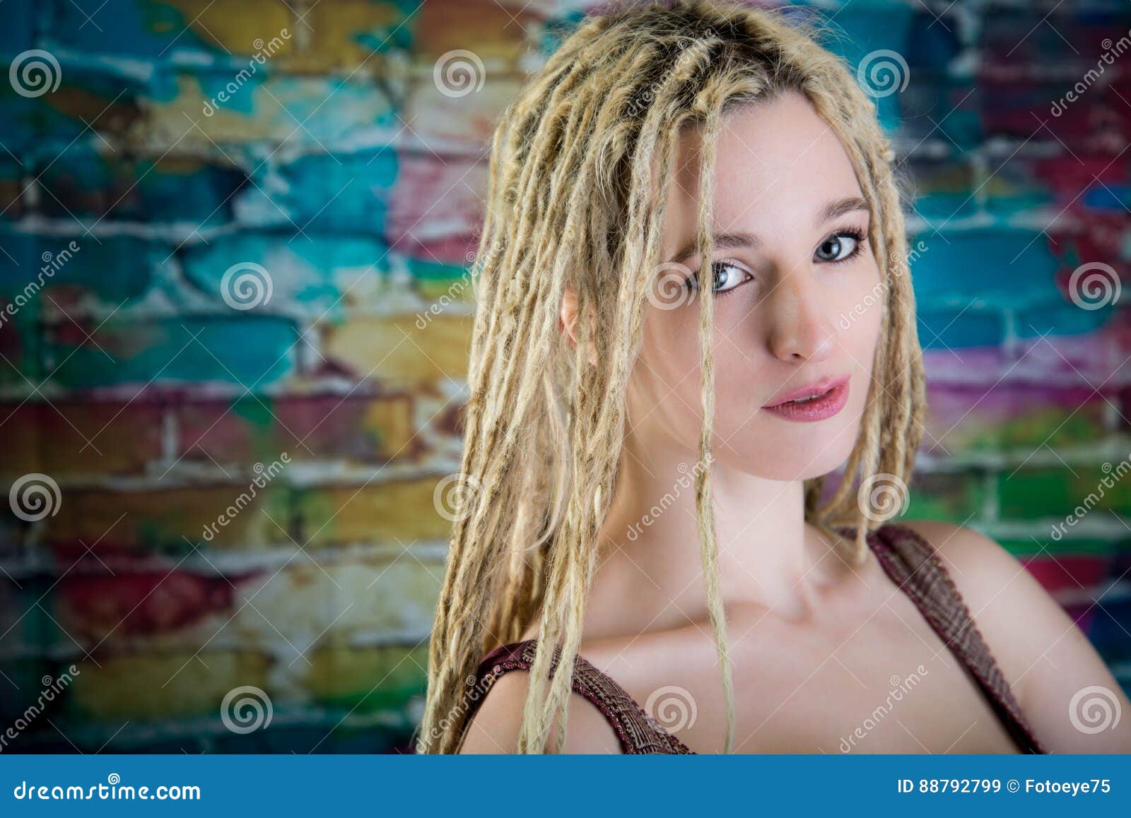 Girl Blonde Dreadlocks Steampunk Model Stock Image Image